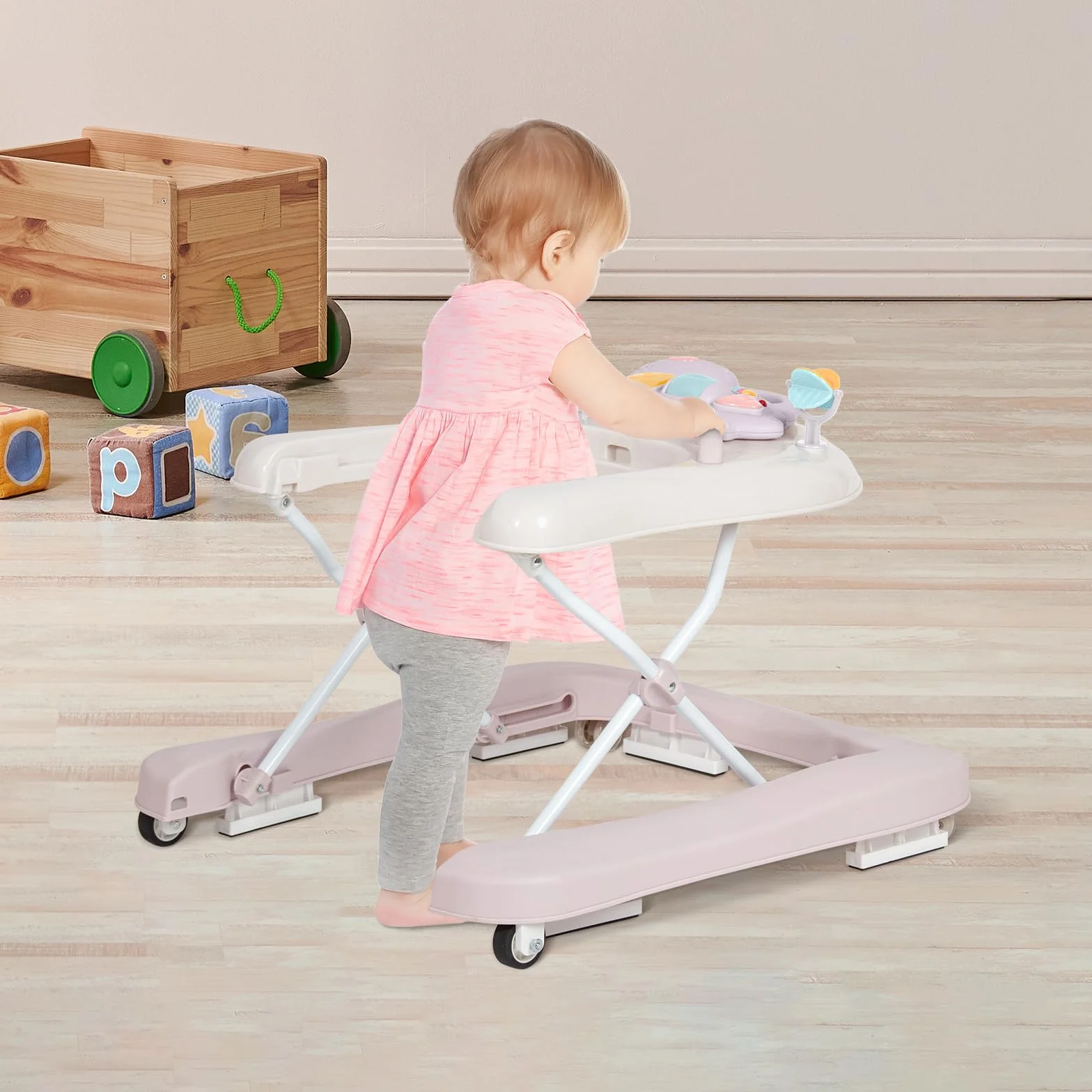 Leogreen Trotteur bébé 3 en 1 pliable hauteur réglable 6-18 mois