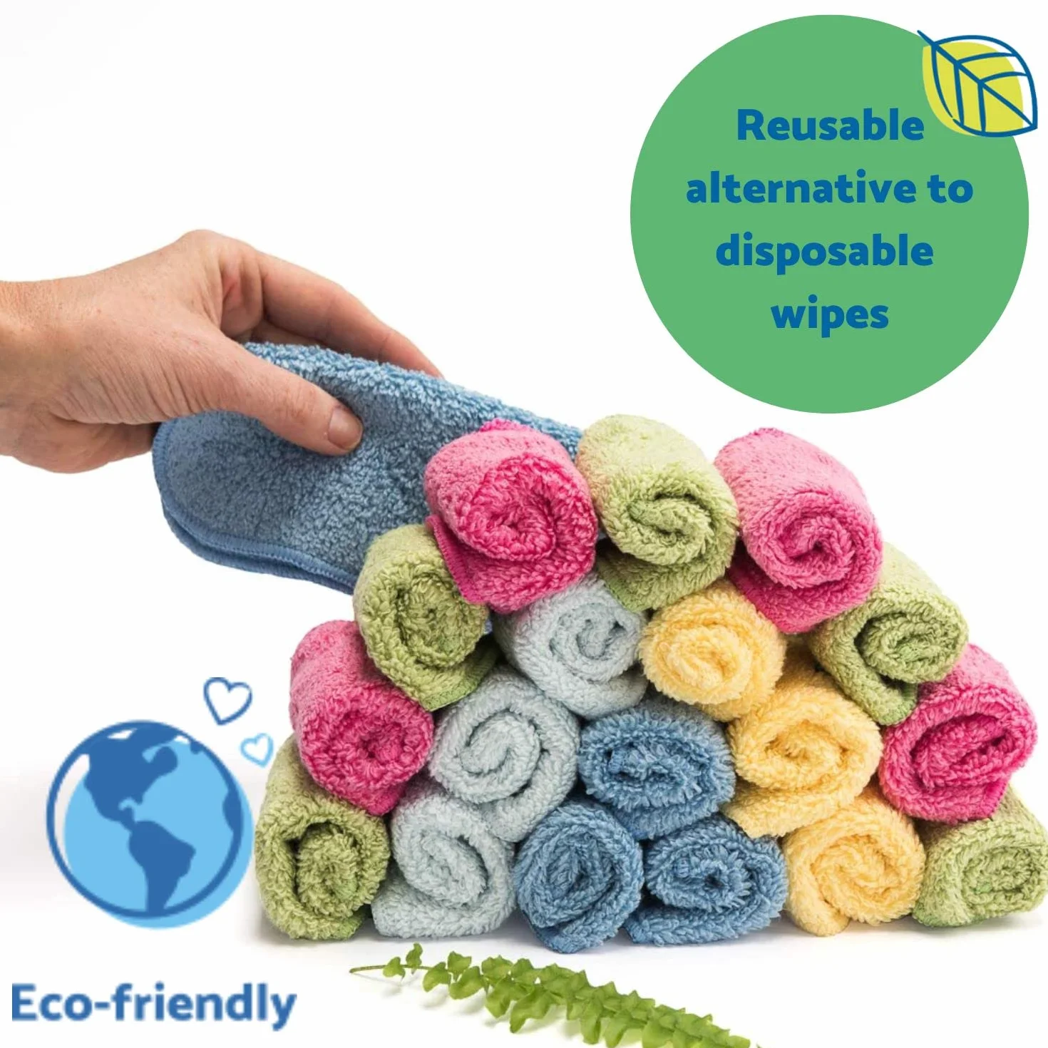 Cheeky Wipes Lot de 25 lingettes en coton bio épais 15 x 15 cm réutilisables extra douces