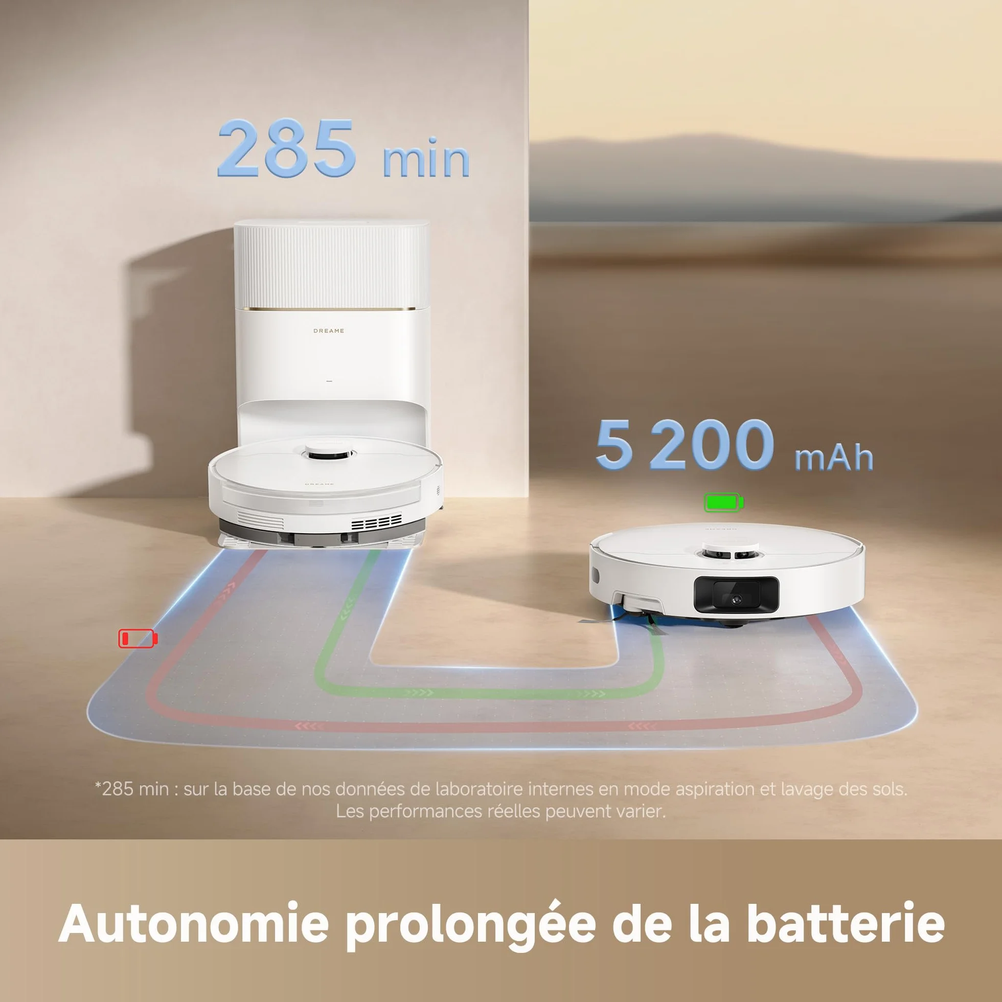 dreame D20 Pro Plus Robot Aspirateur 2-en-1, 13 000 Pa, Double Brosse, Auto-Vidage, Laser Navigation, Capteur Distance, Batterie 5200 mAh