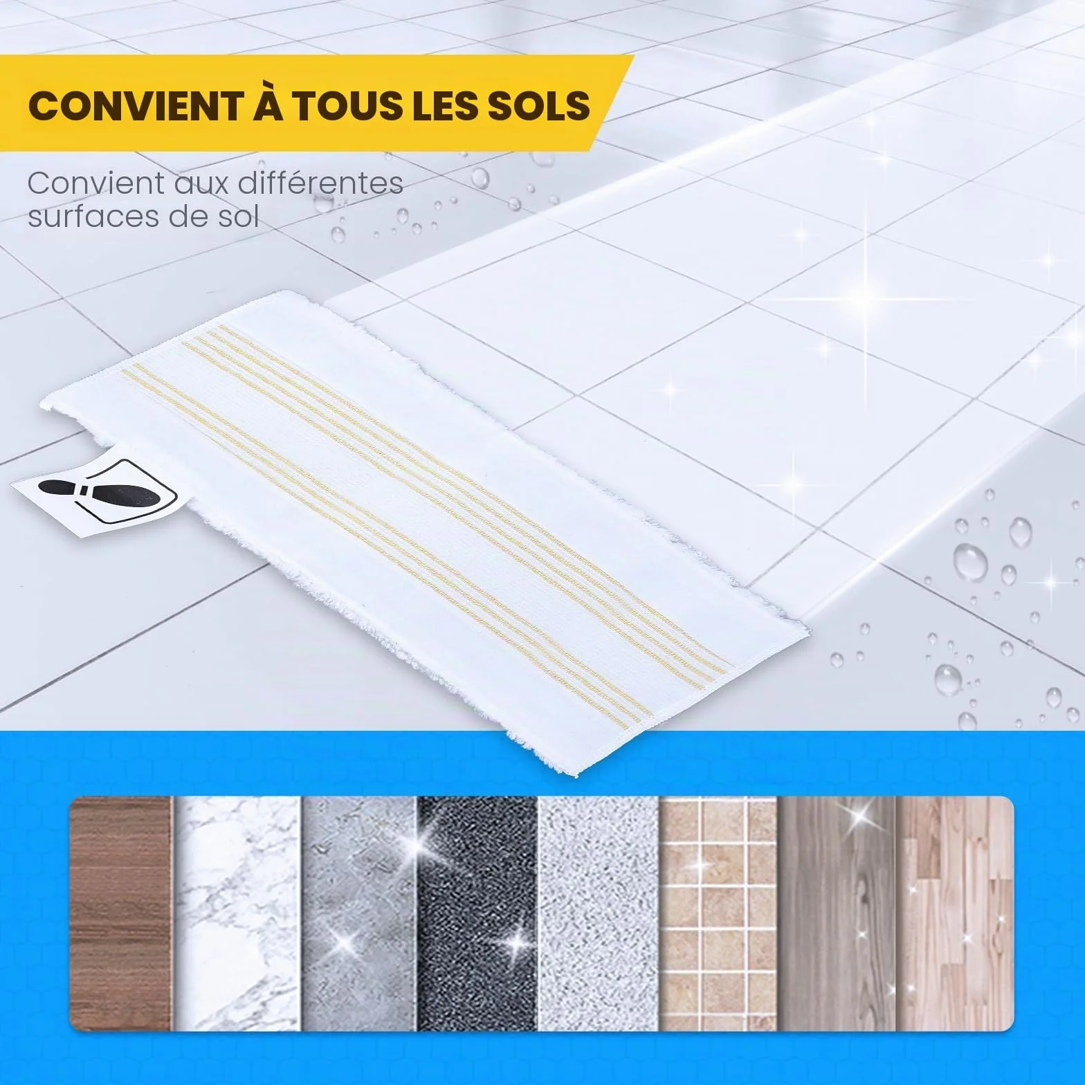 KEEPOW Ensemble de chiffons en microfibres compatible Kärcher EasyFix SC 1 SC 2 SC 3 SC 4 SC 5