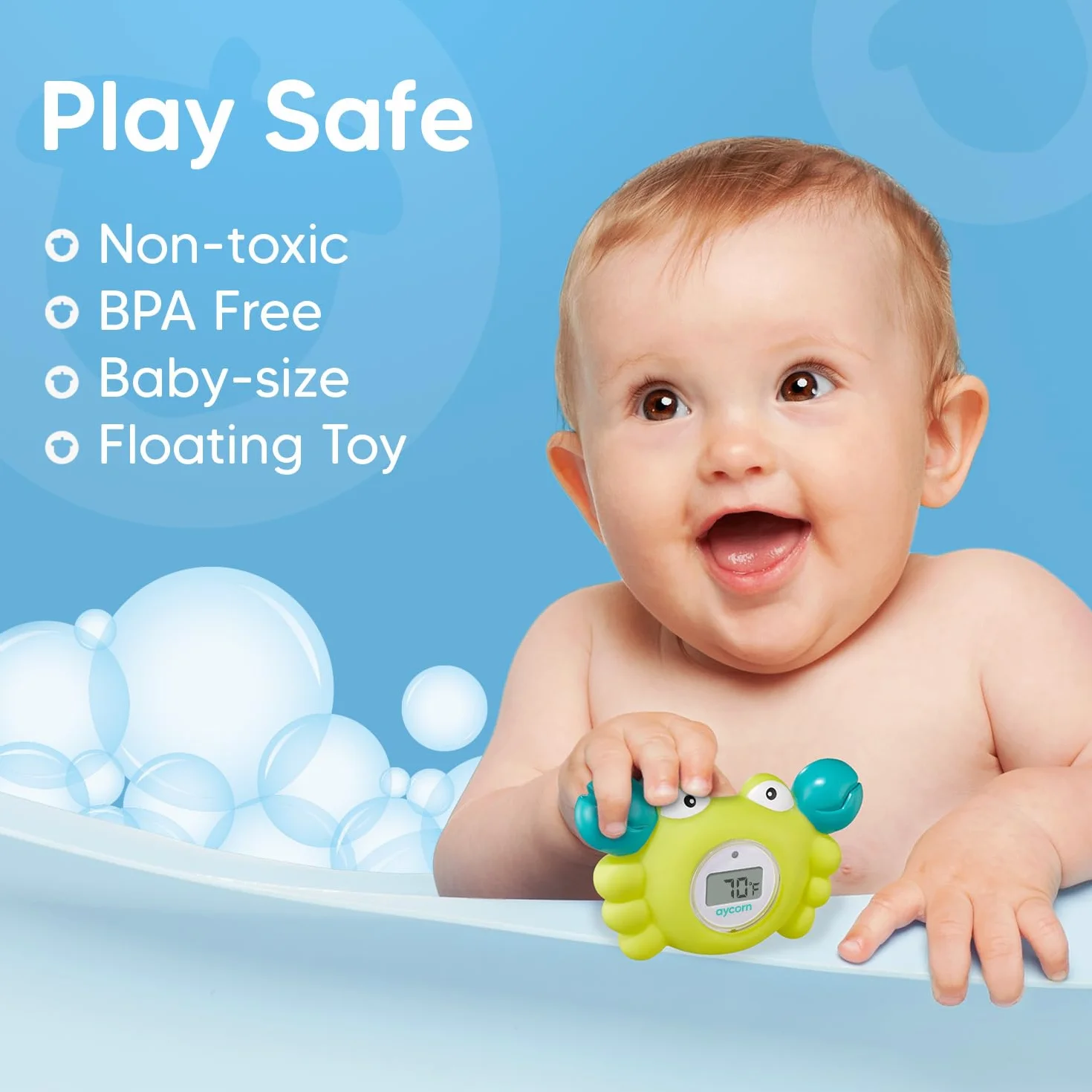 Thermomètre Digital pour Bébé avec Alarme LED, Analyse Rapide de l'Eau, Jouet Flottant