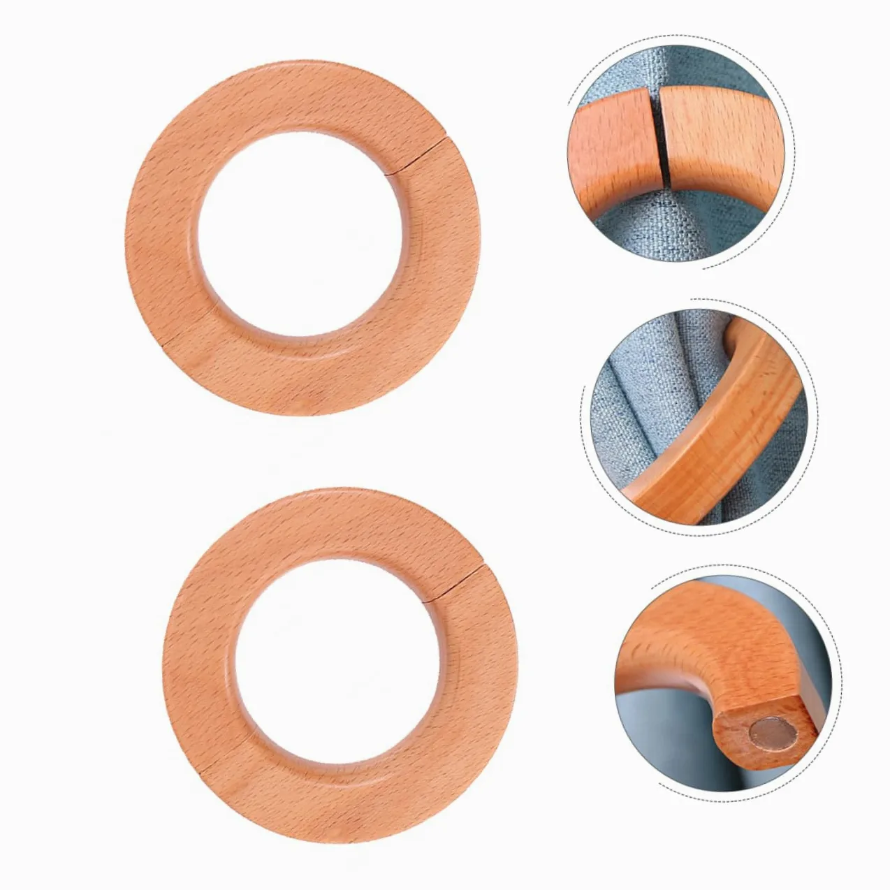 Cabilock 6 Pièces Boucle De Rideau en Bois Boucle Décorative De Rideau Embrasse De Magnétique e De pour La Maison e D'Embrasse De en Bois pour
