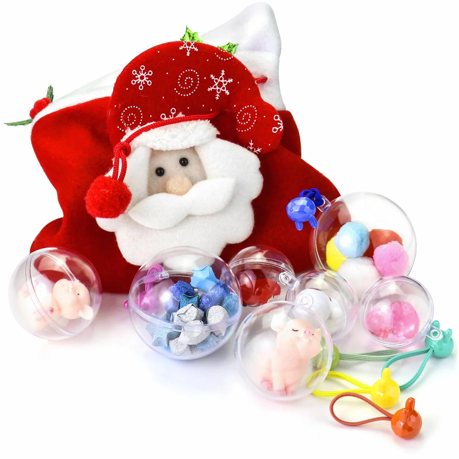 Boules en Plastique Transparentes Ø8 cm pour Noël - 20 pièces QWORK