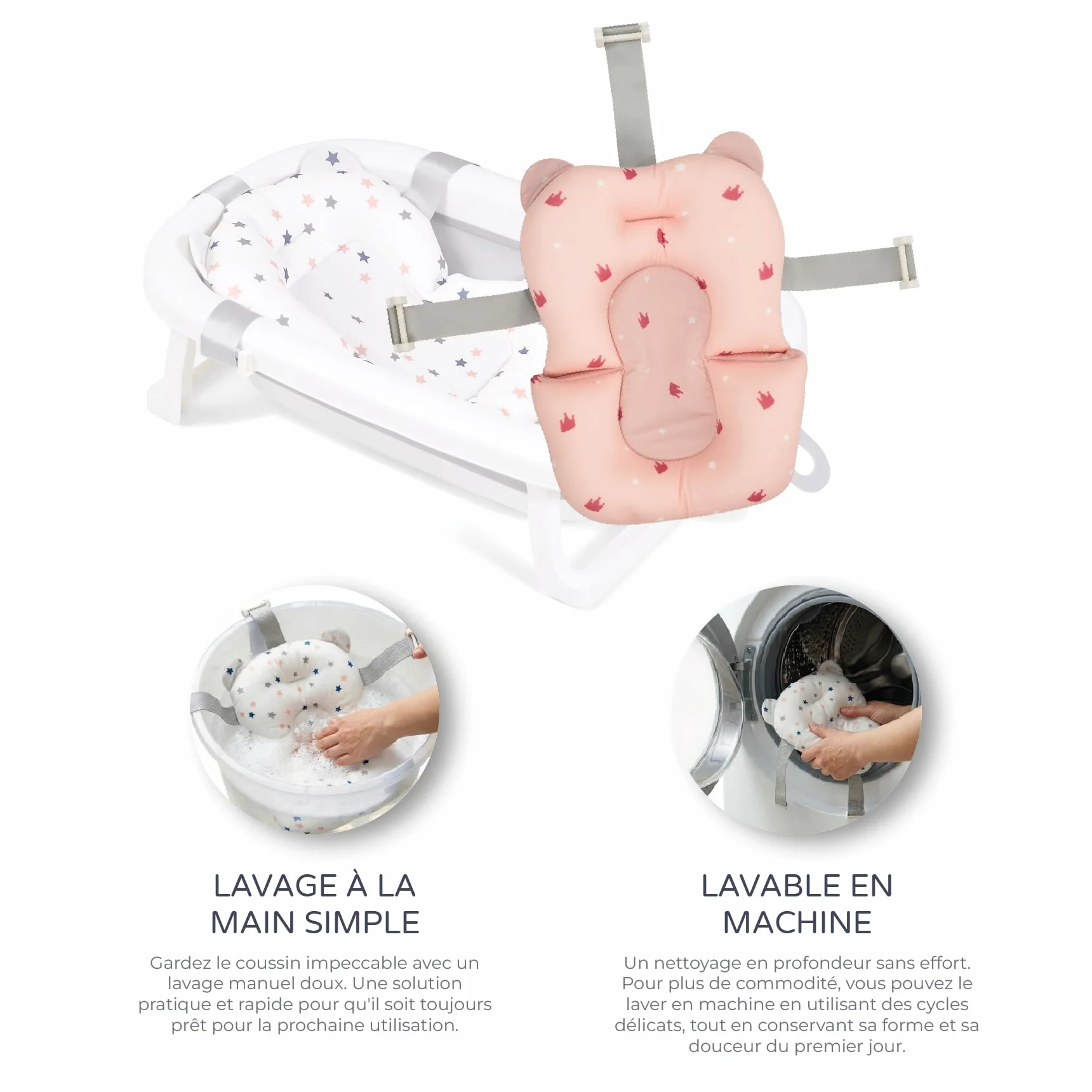 Coussin Réducteur Adaptable pour Baignoire Pliable MS BabyWorld - Portable Maison Voyages