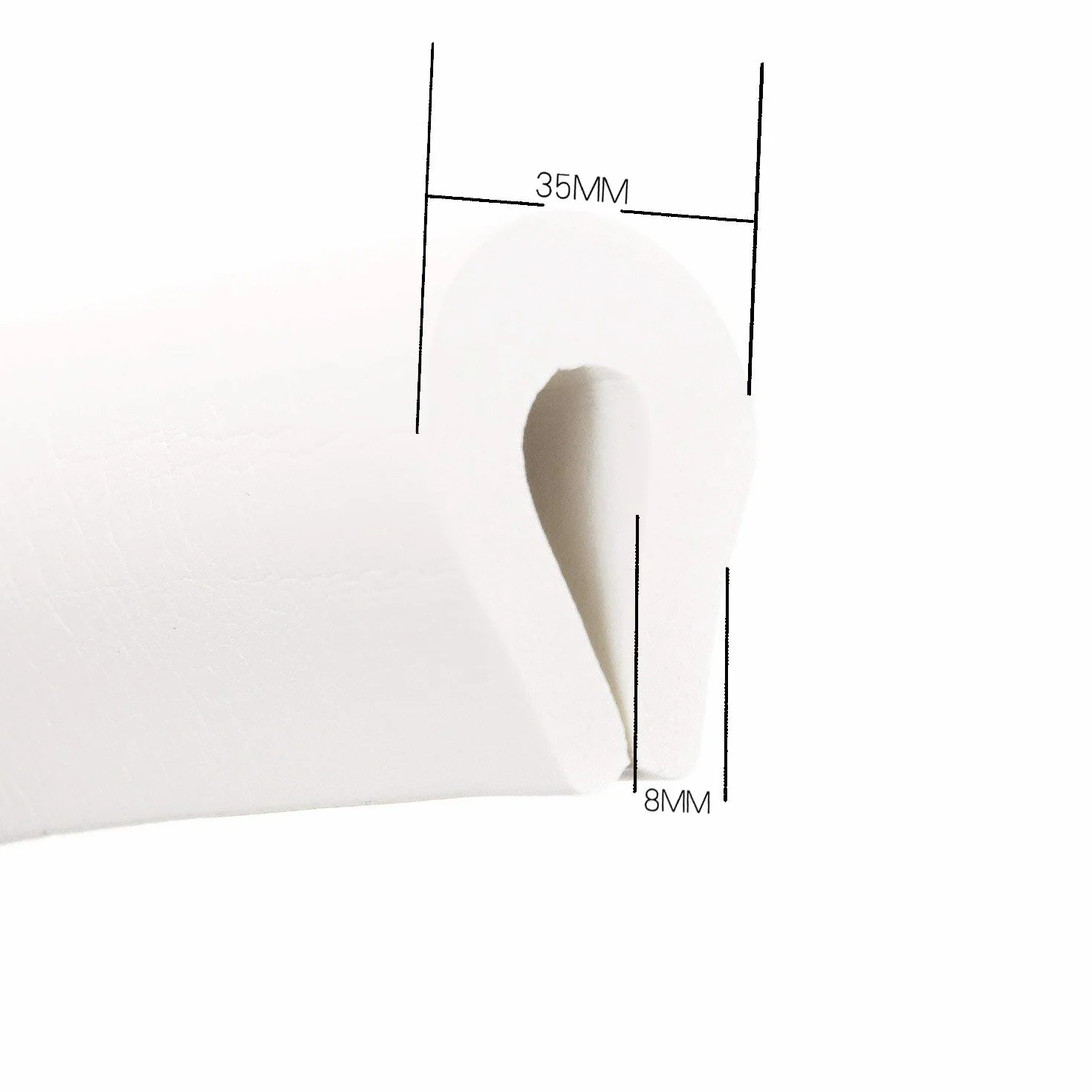 TUKA Rouleau Mousse Anti Choc 4 Mètre (2x2m) U-Forme Protecteurs Bords de Table en Verre, Blanc Cassé