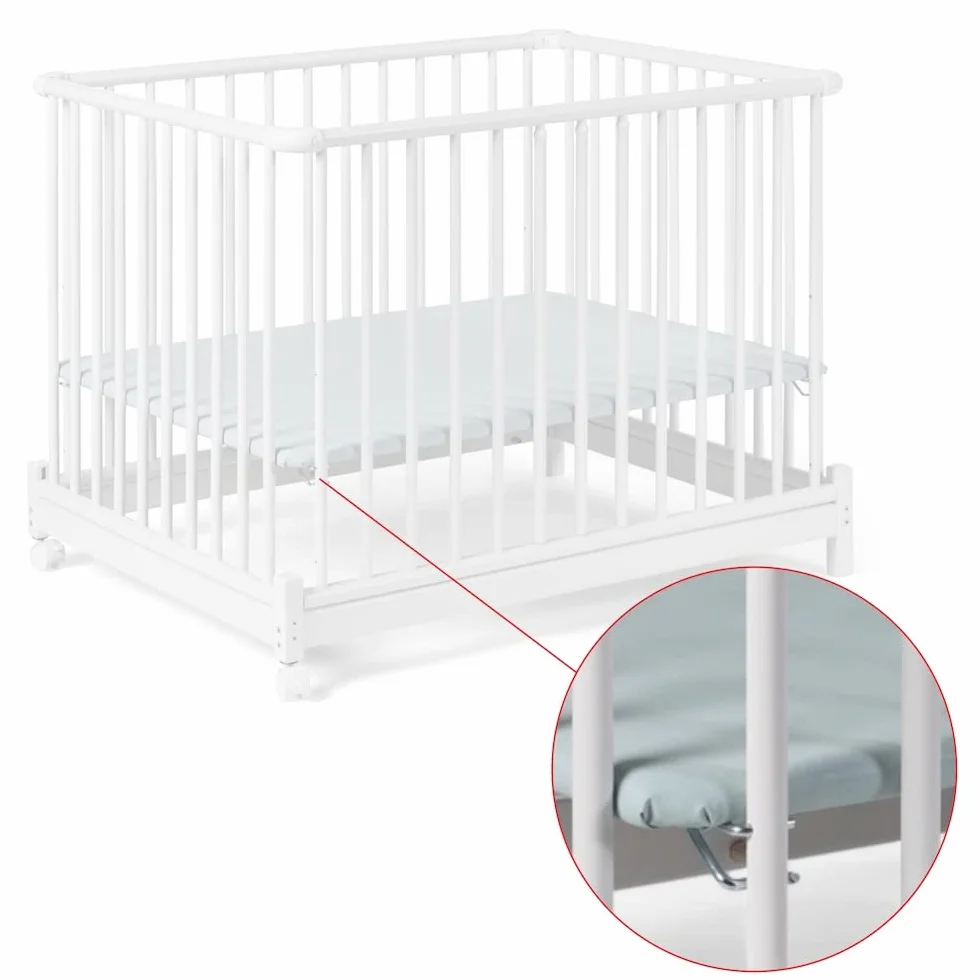 Ajusteurs de hauteur pour parc de jeu bébé, pack de 4 rehausseur en acier galvanisé, protections d'angle pour meuble transparentes PVC