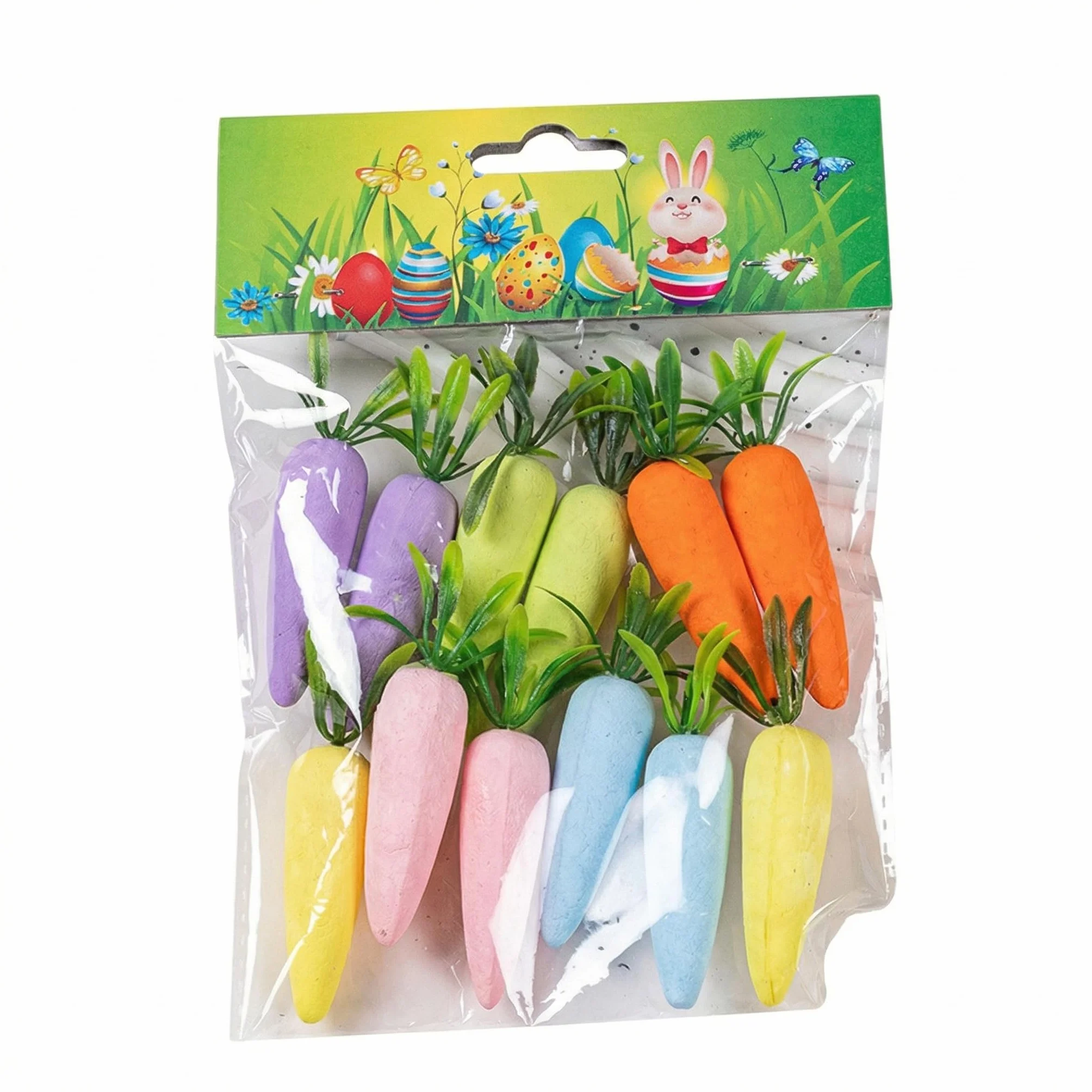 Mini Carottes en Plastique 12 pièces, Décorations de Pâques Simulation Carottes Mousse