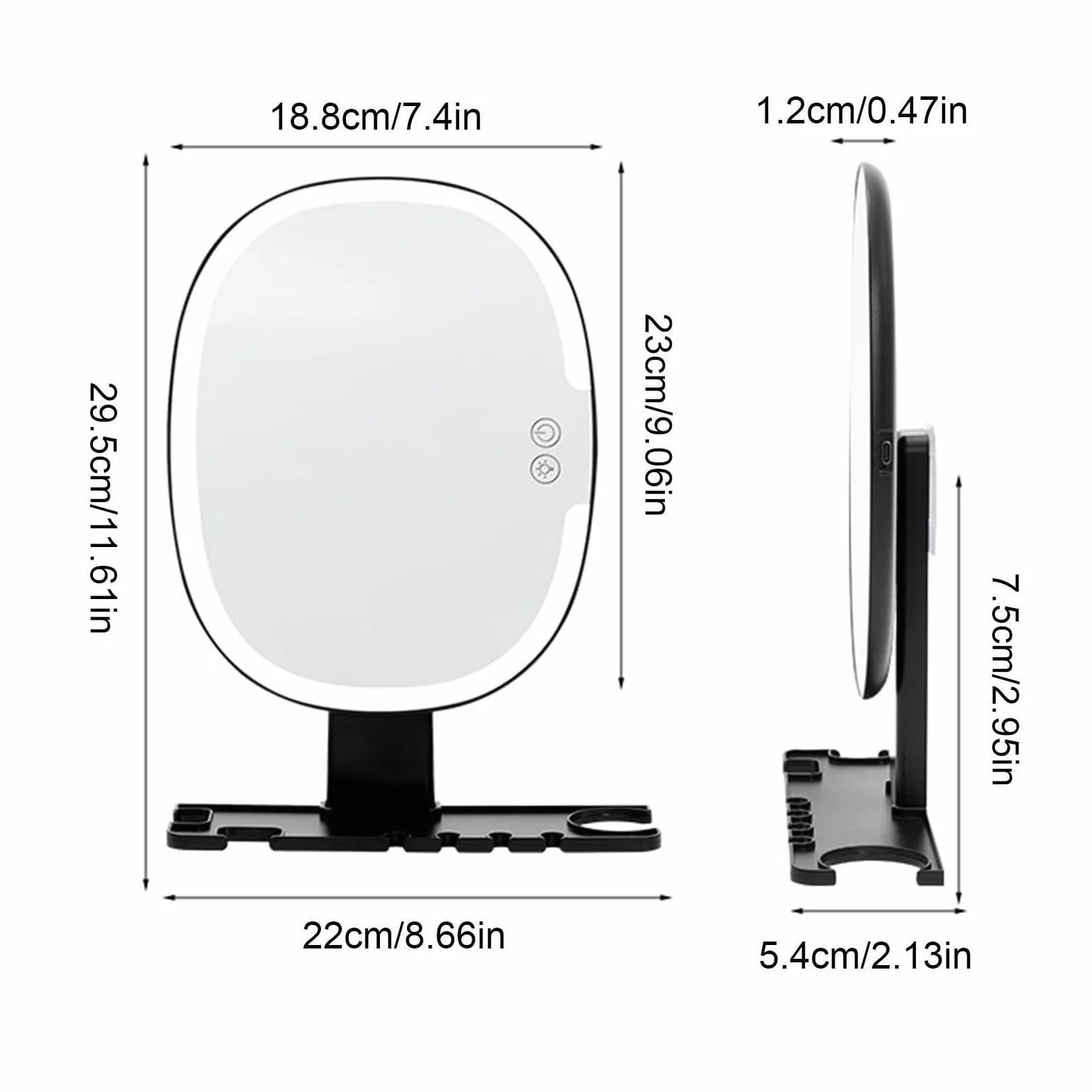 Miroir de rasage pour douche | Anti-buée Touch Control Rechargeable Salle de bain | Miroir de douche incassable pour femme, papa, mari, petit ami, maison, appartement, dortoir, hôtel