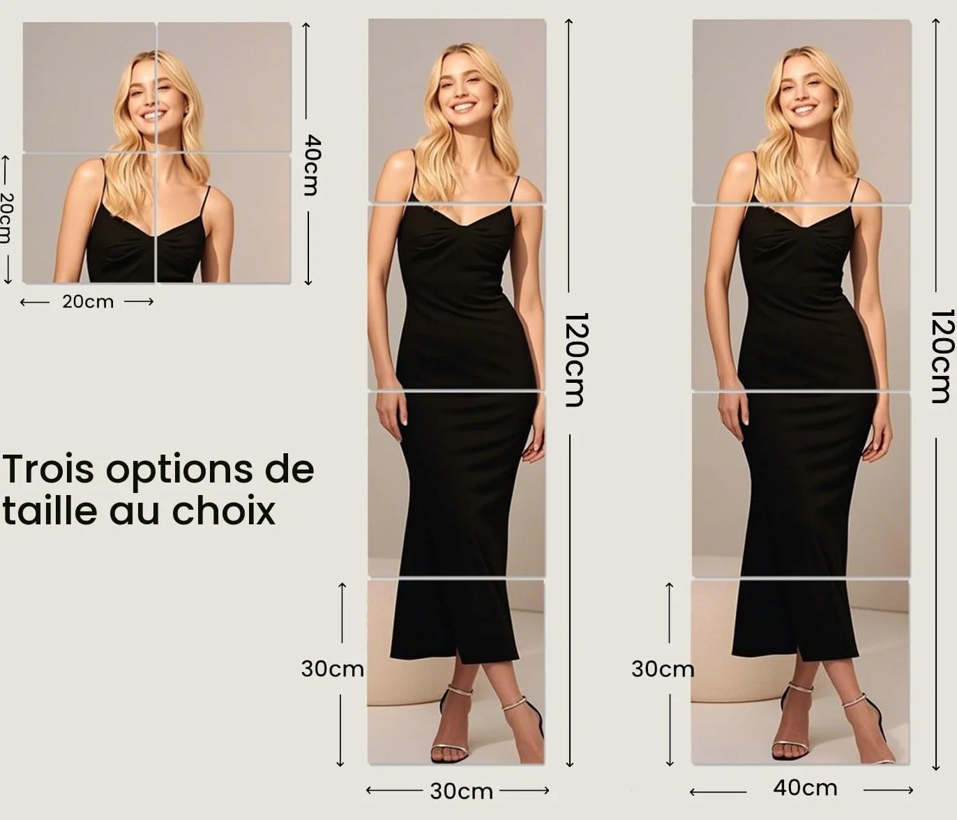 Lot de 4 miroirs autocollants en acrylique pour mur, grande taille, sécurité