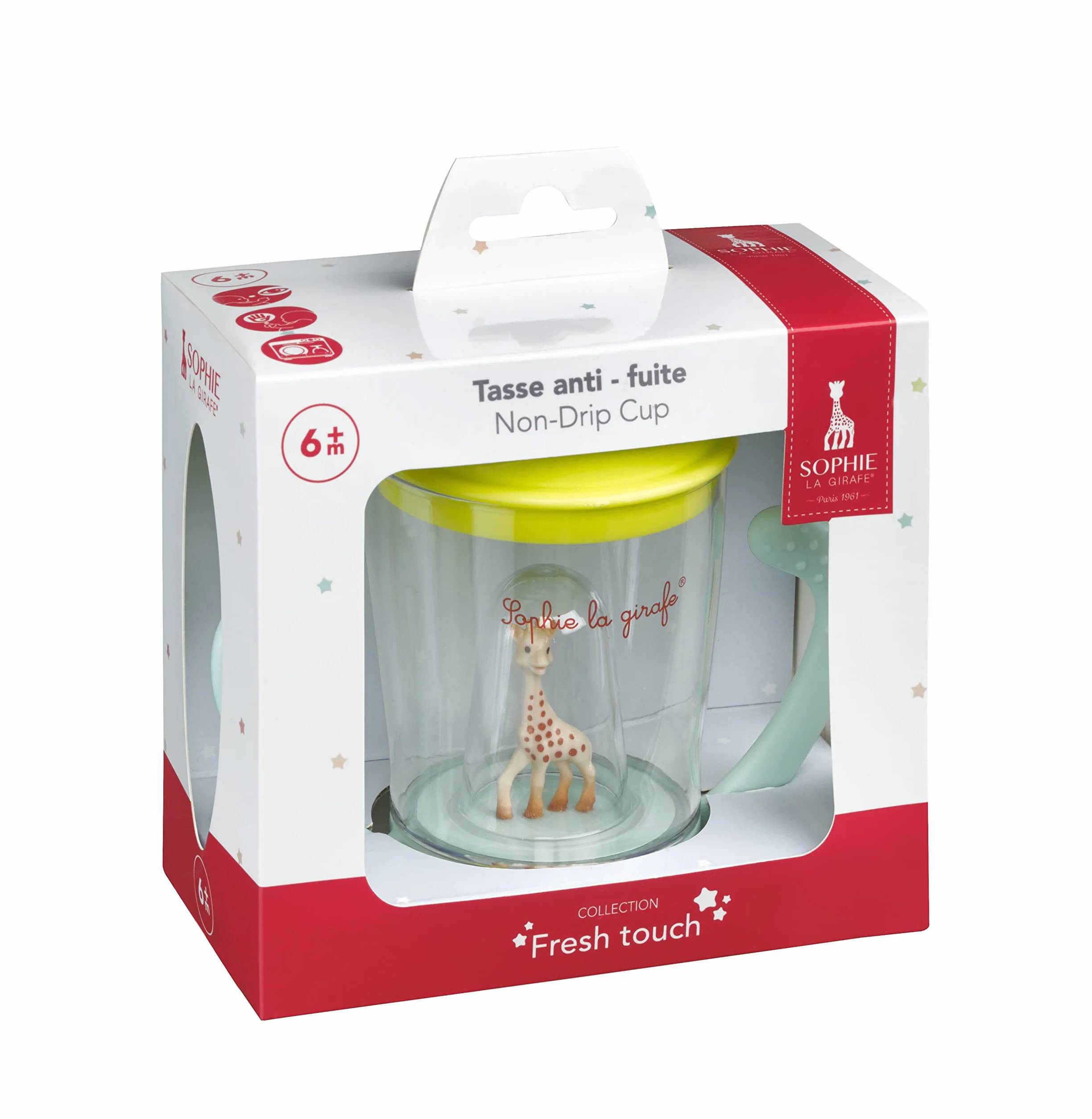 Sophie la Girafe Tasse Anti Fuite Bébé Enfant Lave Vaisselle Deux Poignées