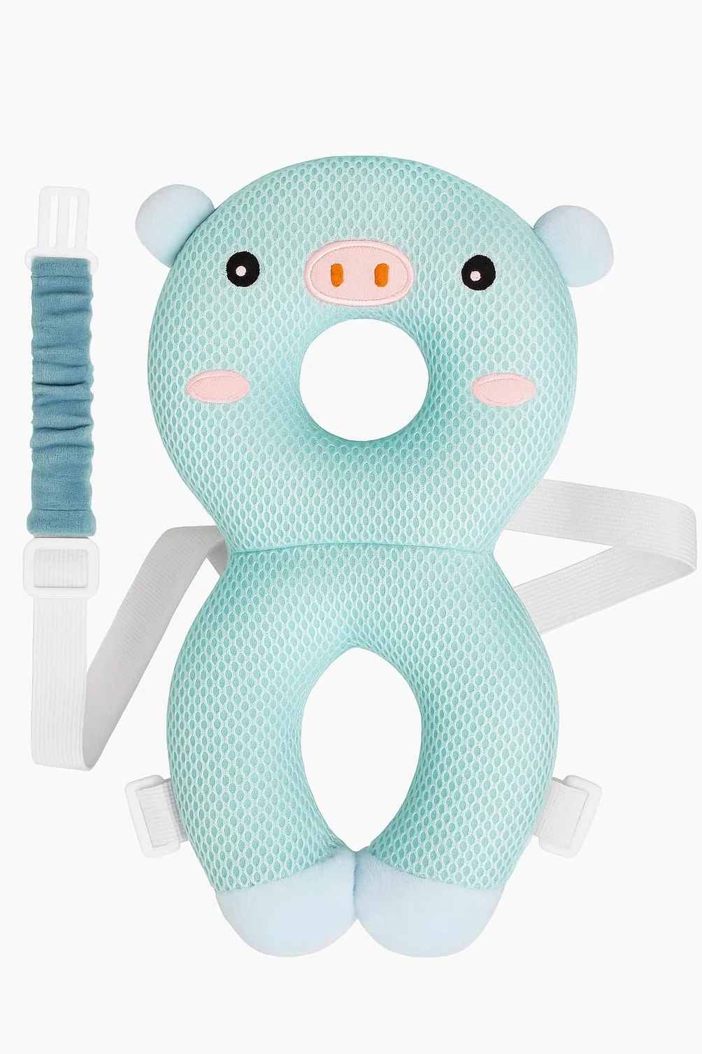 DreamNest Coussin Anti-Chute Bébé Bleu Azur 45.72 cm x 5 cm Polyester Respirant Hypoallergénique