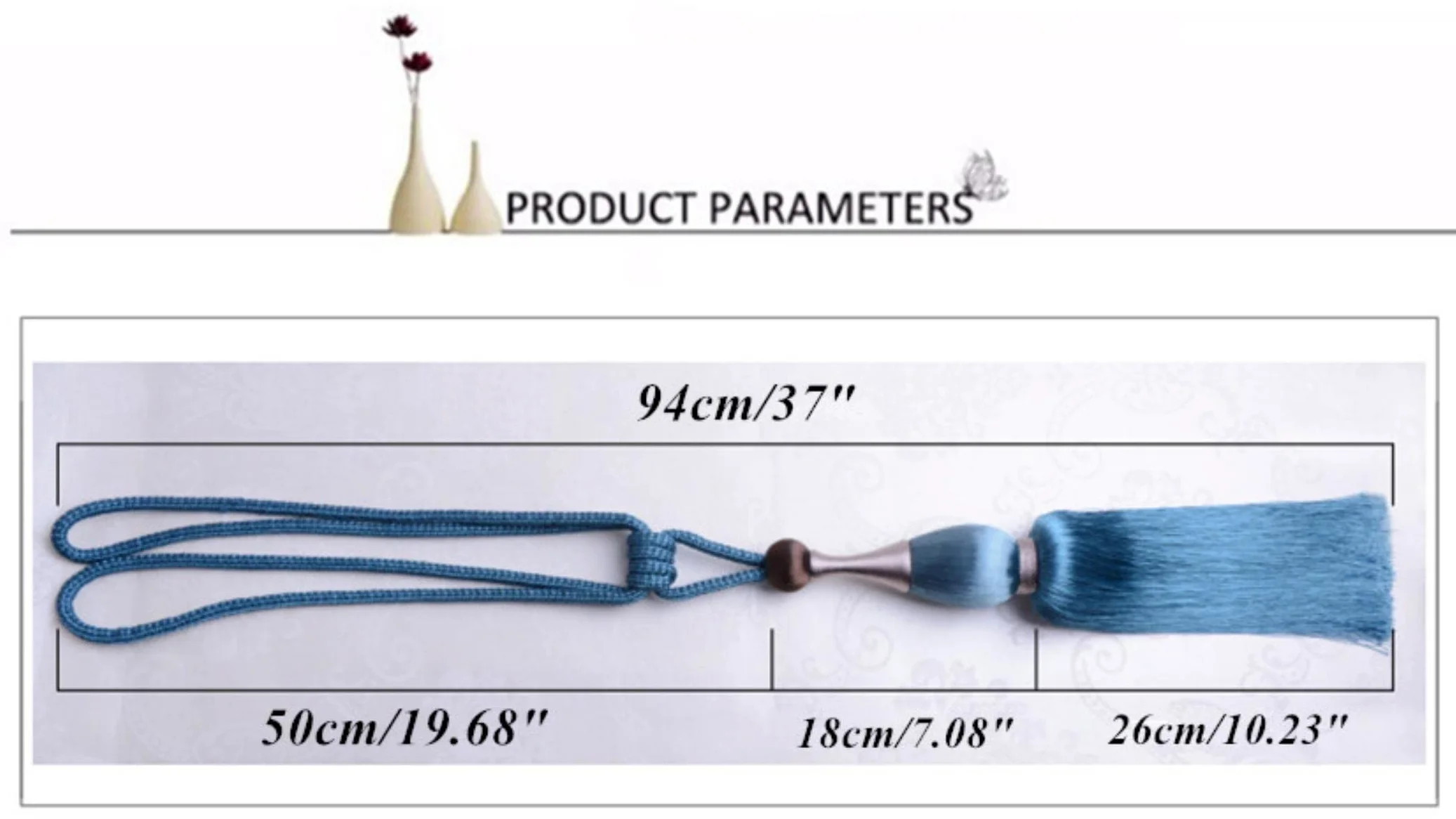 2 Pcs Rideau Gland Embrasses Suspendus Lier Cordes Ceinture Boule Boucle Crochet Titulaire Rideau Accessoire Embrasse-Bleu Clair