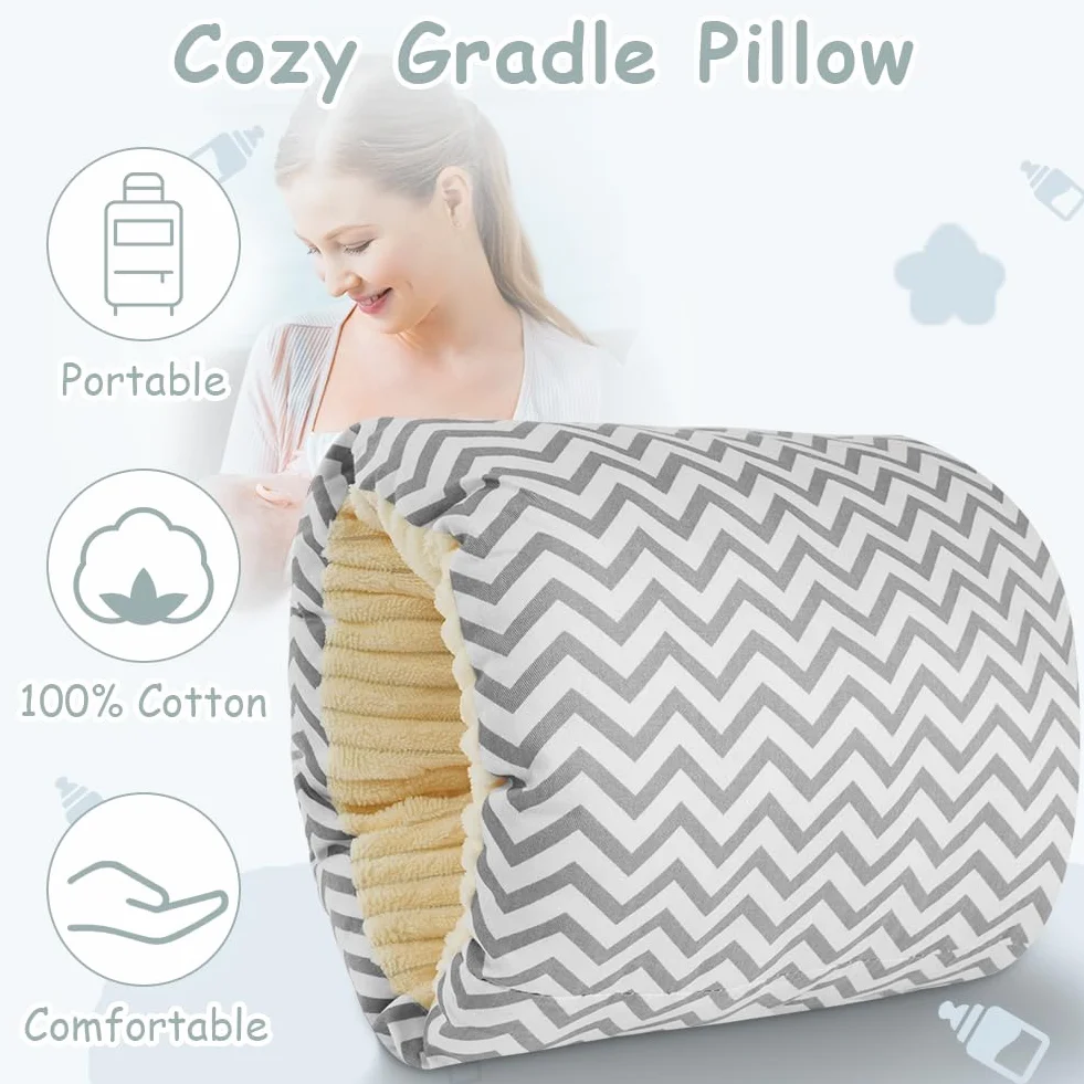 Coussin d'allaitement pour bébé Aolso Mini oreillers rayures grises