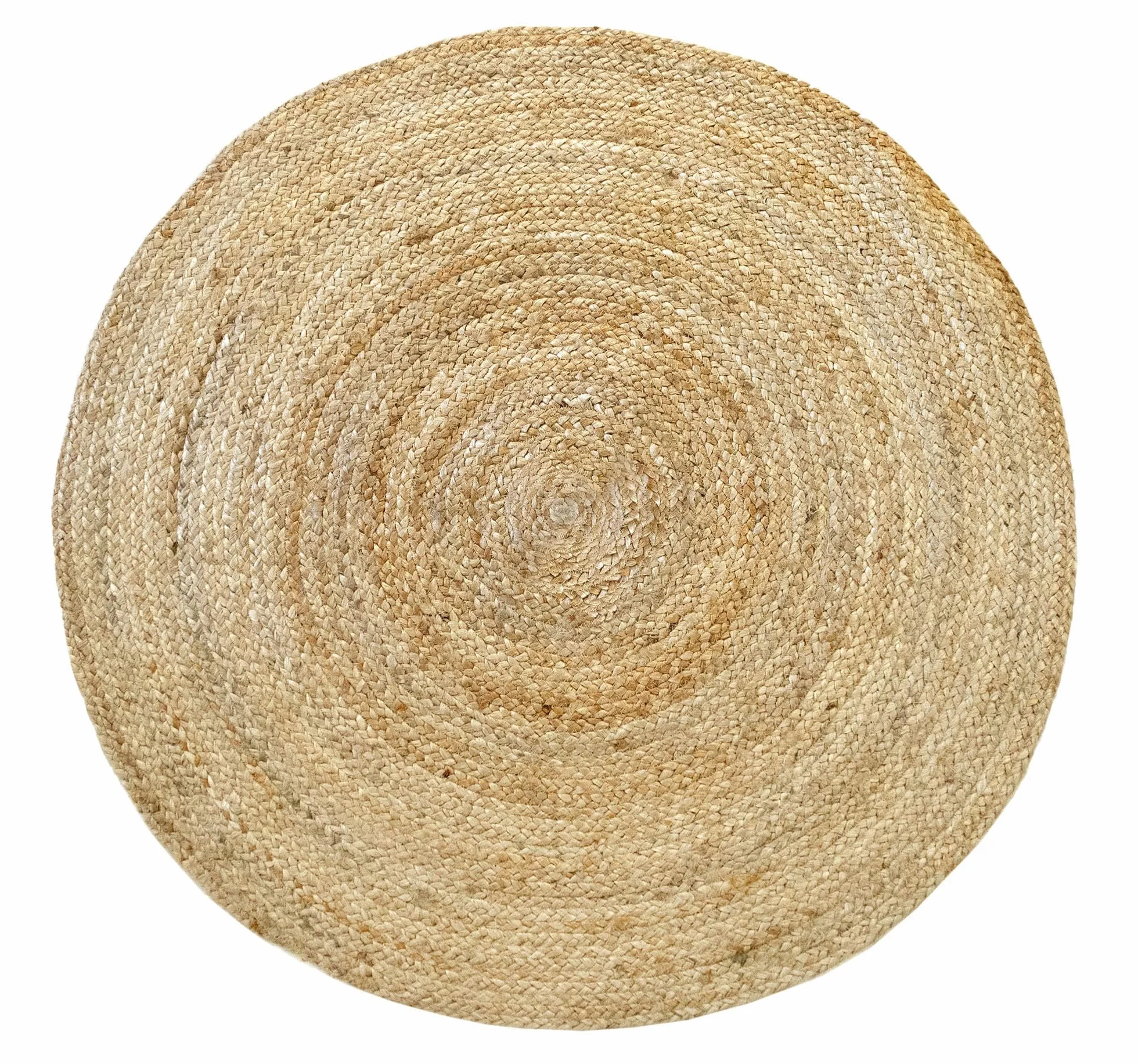 Tapis Jute Naturel Alhambra Rond Tressé à la Main 100% Fibre de Jute 100x100cm