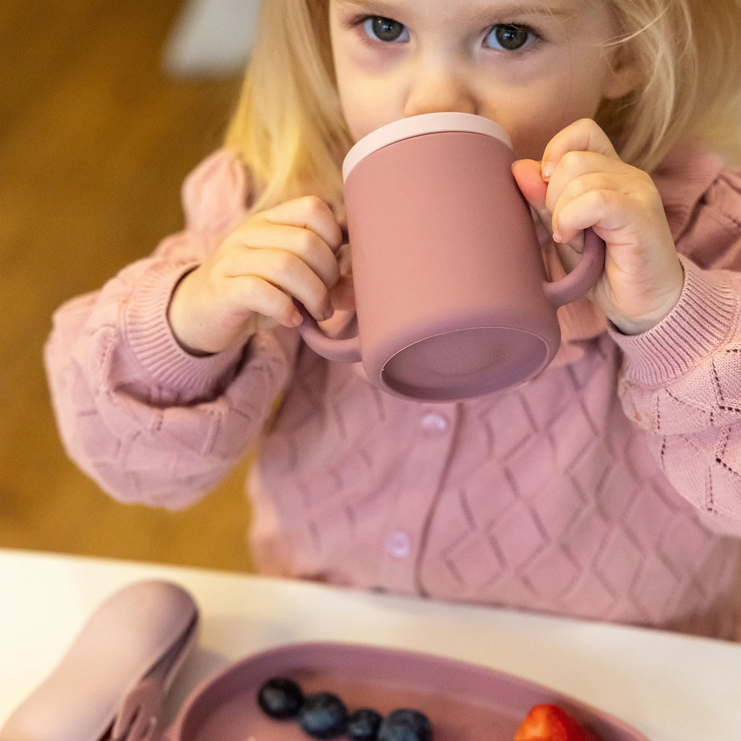TUM TUM Tasse Apprentissage Bébé 3-en-1, 250 ml, Rose
