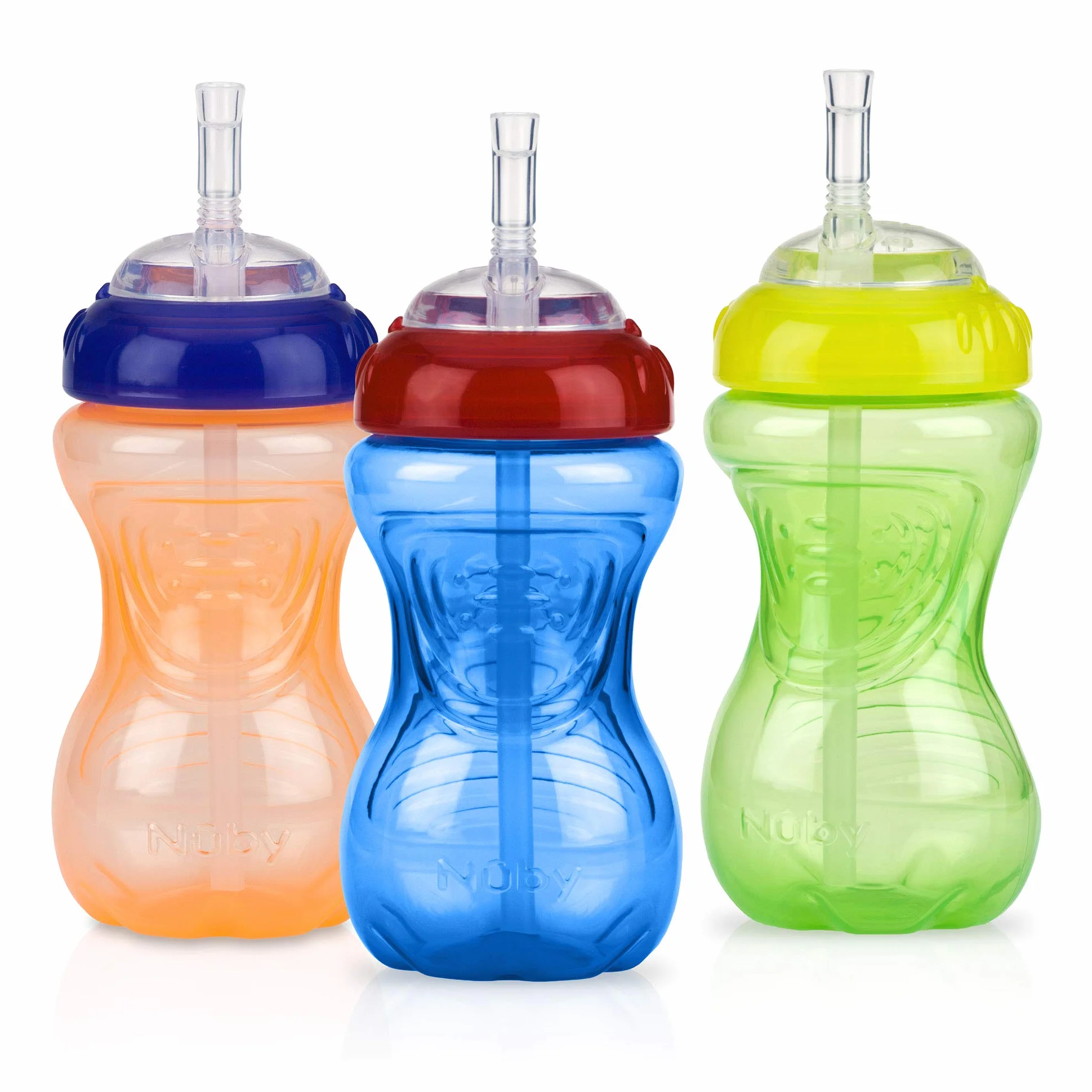 Nuby Tasse anti-fuite avec Paille Flexible 300ml 3 pack 12+ Mois