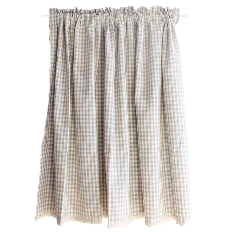ACMHNC Busica Rideaux à Carreaux Vichy, Rideaux de Fenêtre Courts, Rideaux de Fenêtre pour Cuisine, Café, Salle de Bain, 1 Panneau,W x H 130x150cm