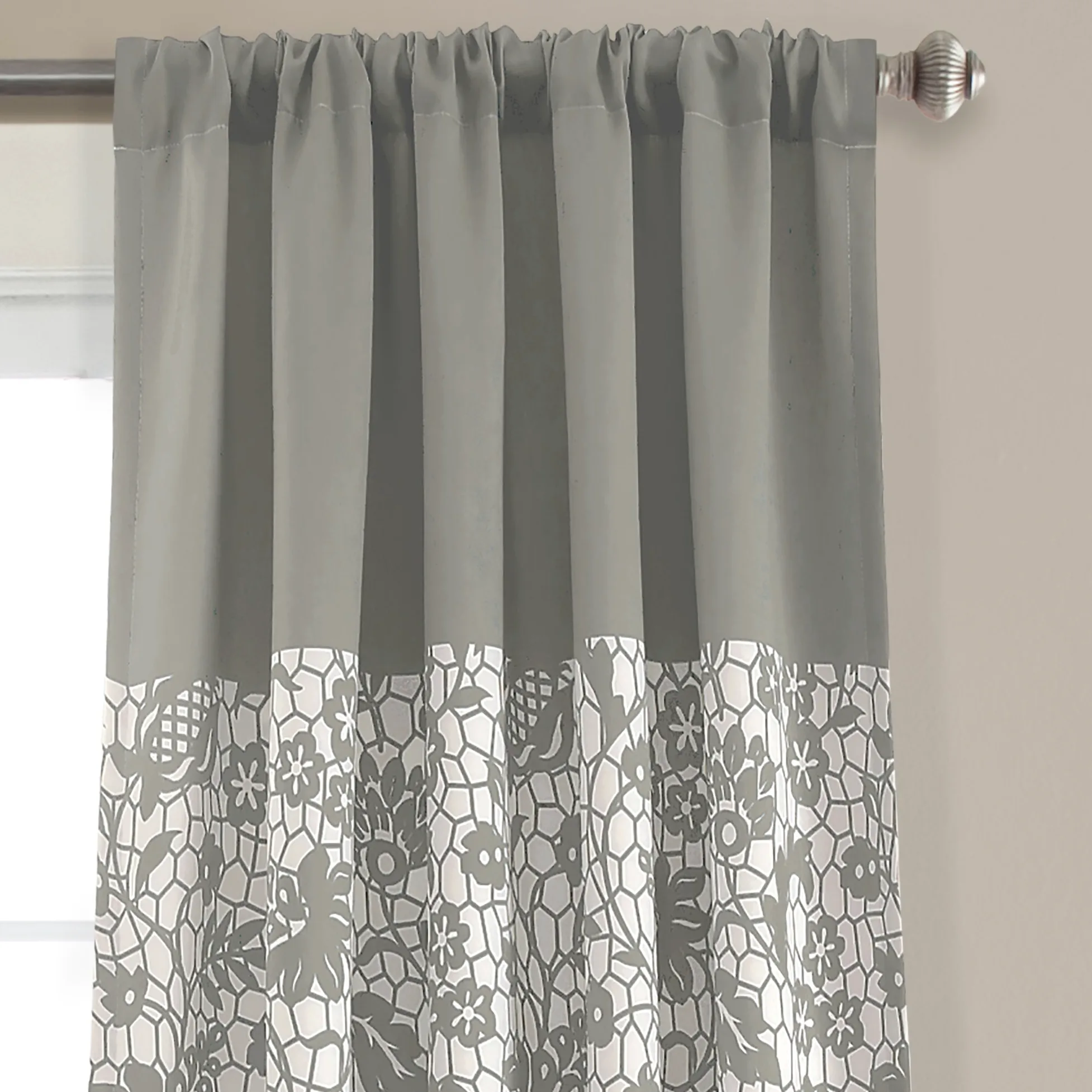 Lush Decor Chambre occultant fenêtre Panneau de Rideau Paire, Gris, 213,4 x 132,1 cm