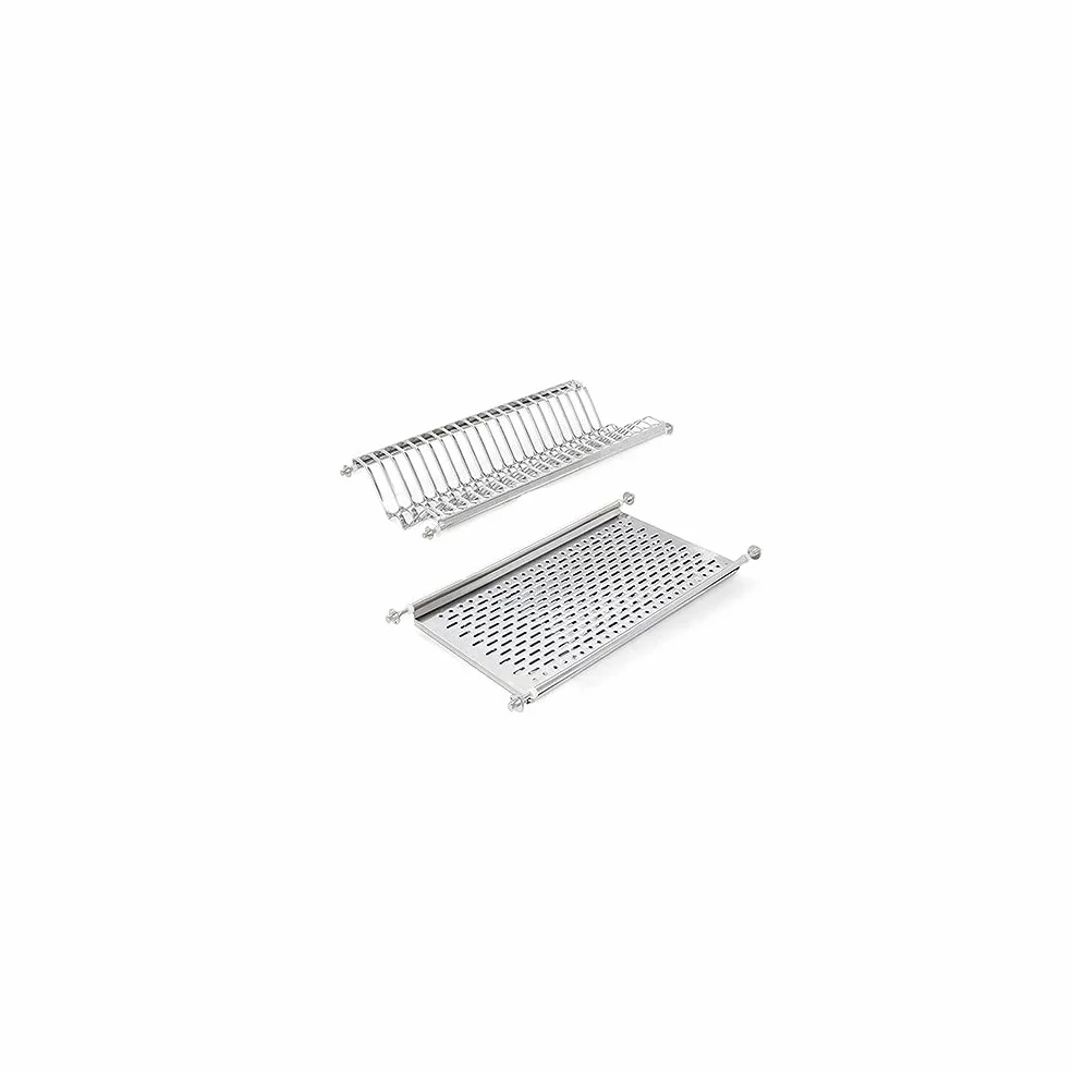 Emuca - Égouttoir Suspendu pour Assiettes et Verres, Largeur 60cm, largeur intérieur module 535 - 570mm, Acier Inoxydable