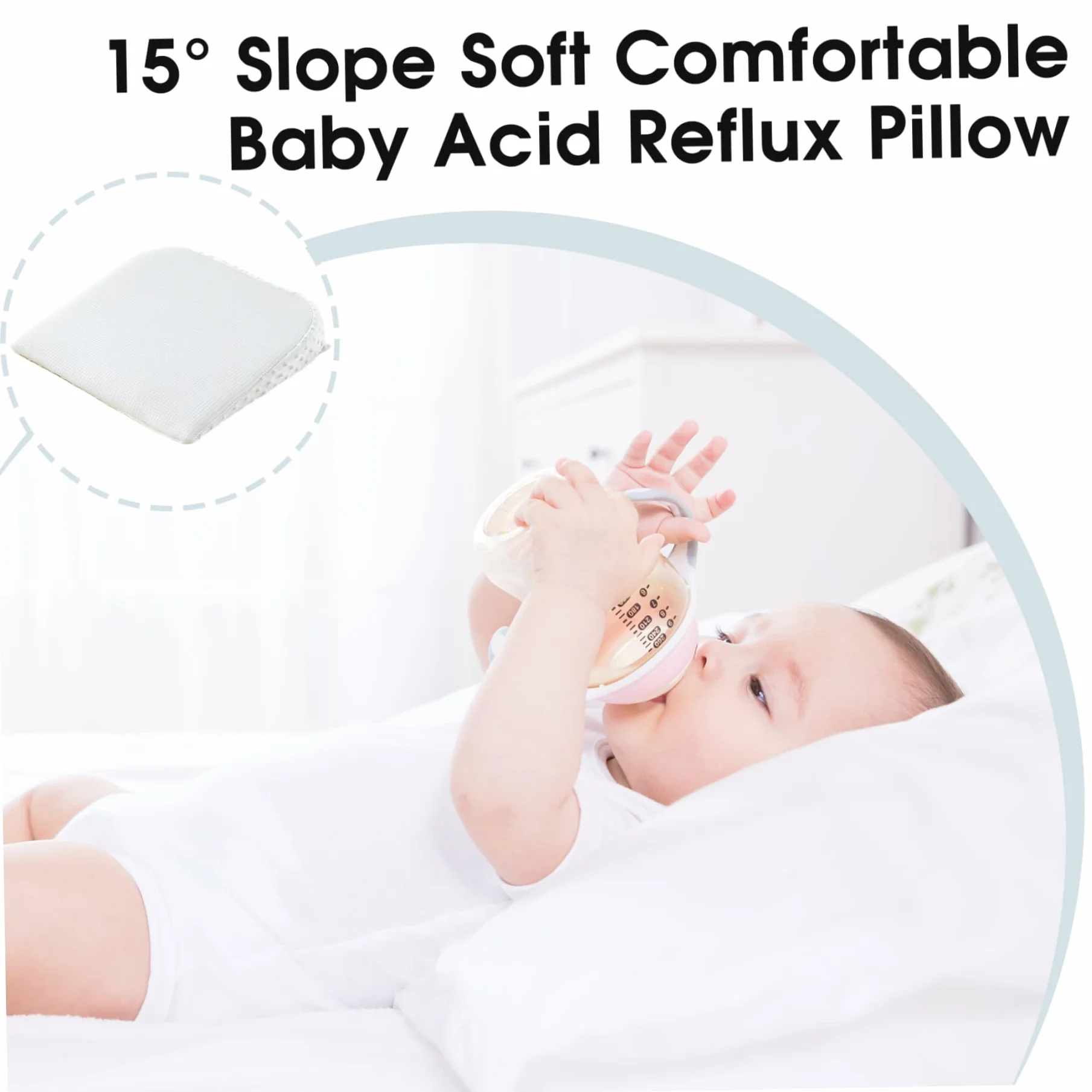 Oreiller compensé nouveau-né accessoire allaitement reflux bébé antidérapant biberon sommeil