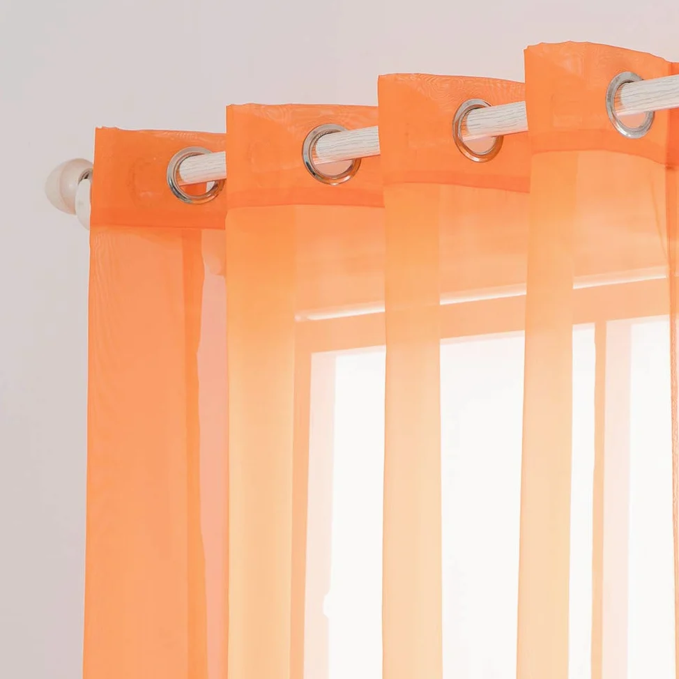 MIULEE 2 Panneaux Rideaux Transparents Fenêtre 140x225cm Orange | Rideaux transparents unis pour fenêtre, tissu lisse élégant adapté au salon et chambre