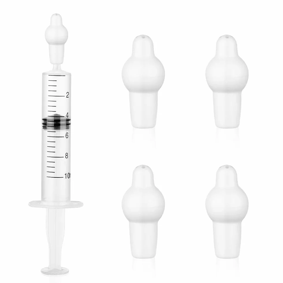 Embout Seringue Nasale Bebe Silicone 4PCS Remplacement Mouche Bebe Blanc
