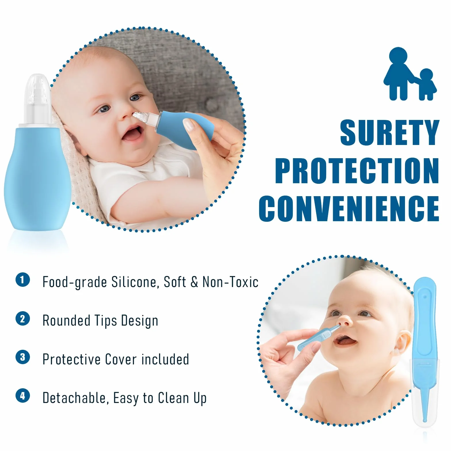 Kit Soin Bébé Naissance 13 Pièces Ensemble Manucure Bébé Bleu