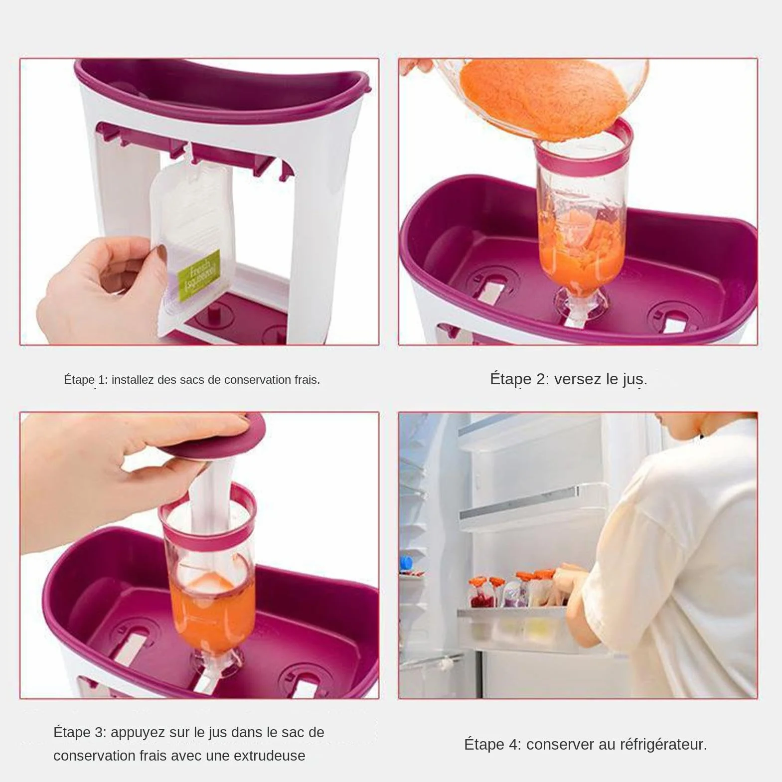 Station De Compression Pour Aliments Pour Bébé 26x12.5x23cm Portable Machine À Aliments Pour Bébé