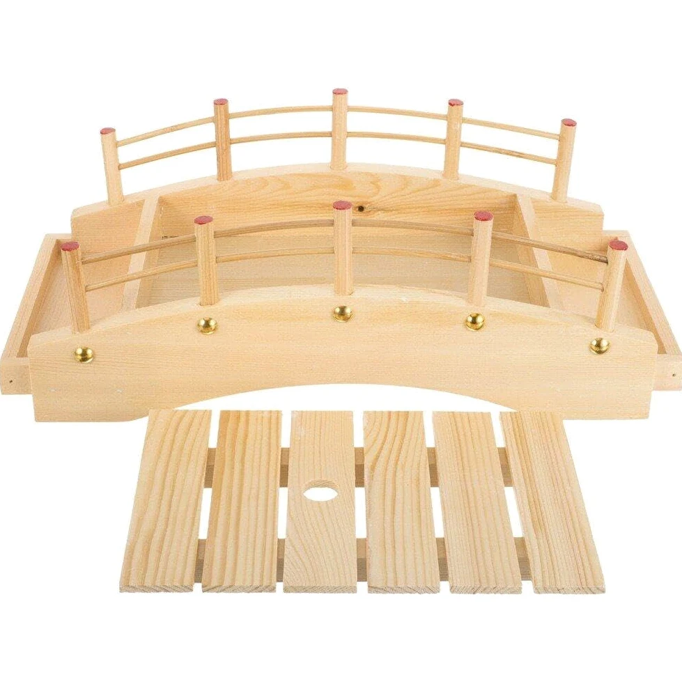Pont en Arc en Bois Plateau De Service De Bateau À Sushi Assiettes De Service À Sushi Sashimi Plateau À Sushi Japonais Assiette D'apéritif pour Cuisine À Domicile Restaurant