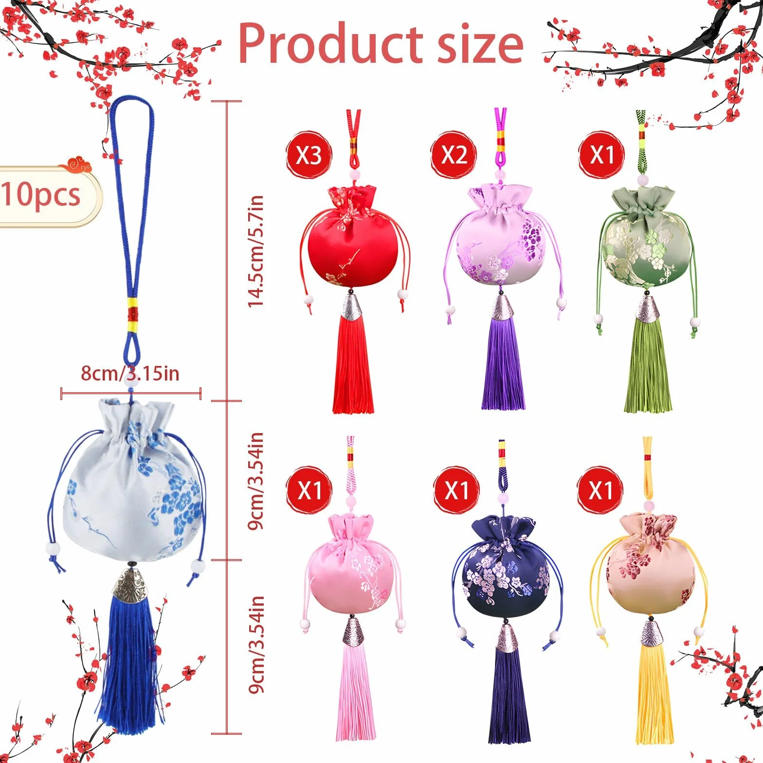 Sacs de Lavande Toile et Lin pour Armoires 10 PCS