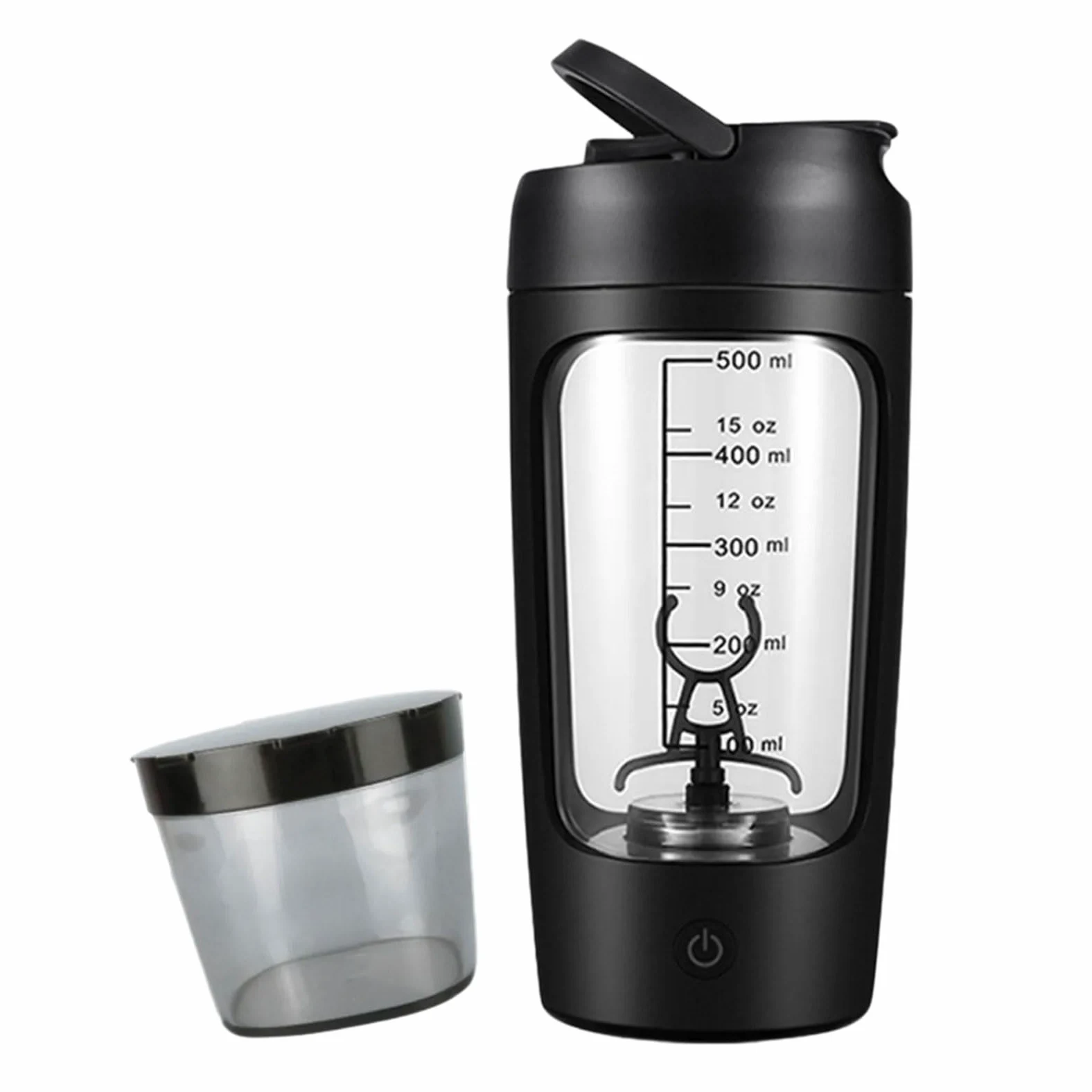 Shaker électrique 650 ml rechargeable puissant avec compartiment à poudre pour un stockage fluide des boissons protéinées Shaker rechargeable par USB