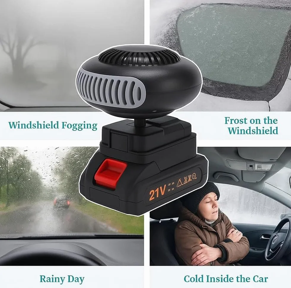 Battery Powered Car Heater, 2026 Portable Wireless Heater for Office, Indoor (15 Cells, 2 Batteries)