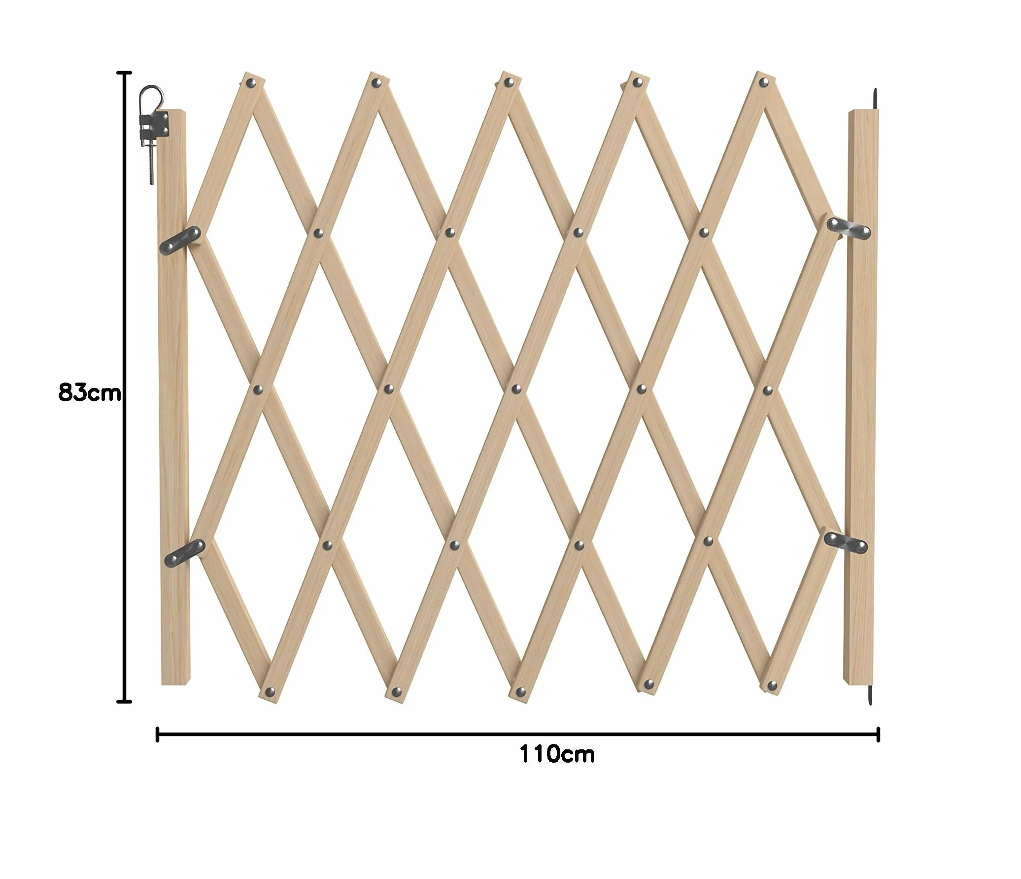 NORDLINGER Pro Barrière Animaux 742000 Stop'Fix Bois FSC Extensible 60-110cm