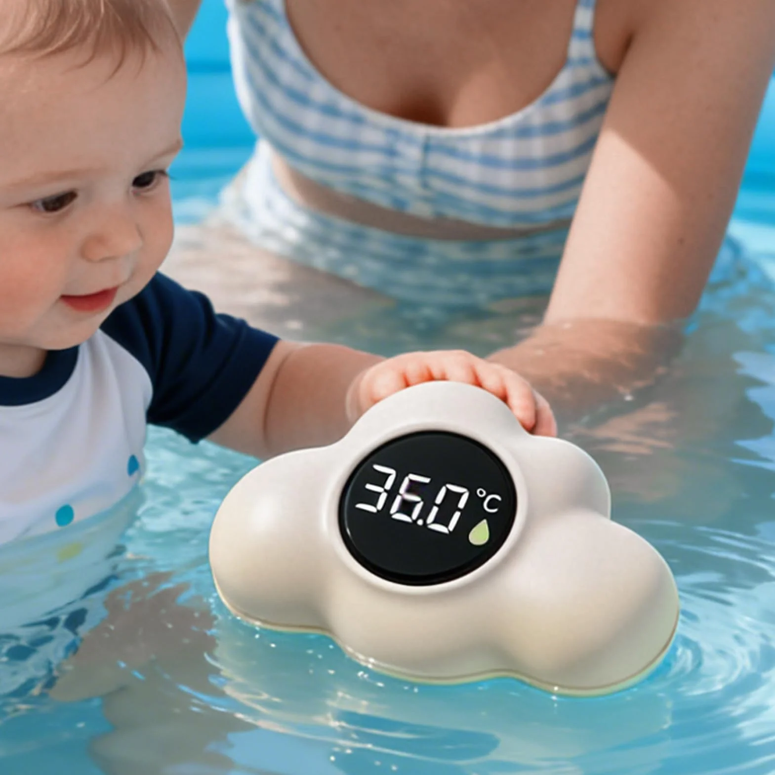 Thermomètre de Bain Bébé Numérique Flottant avec Affichage LED