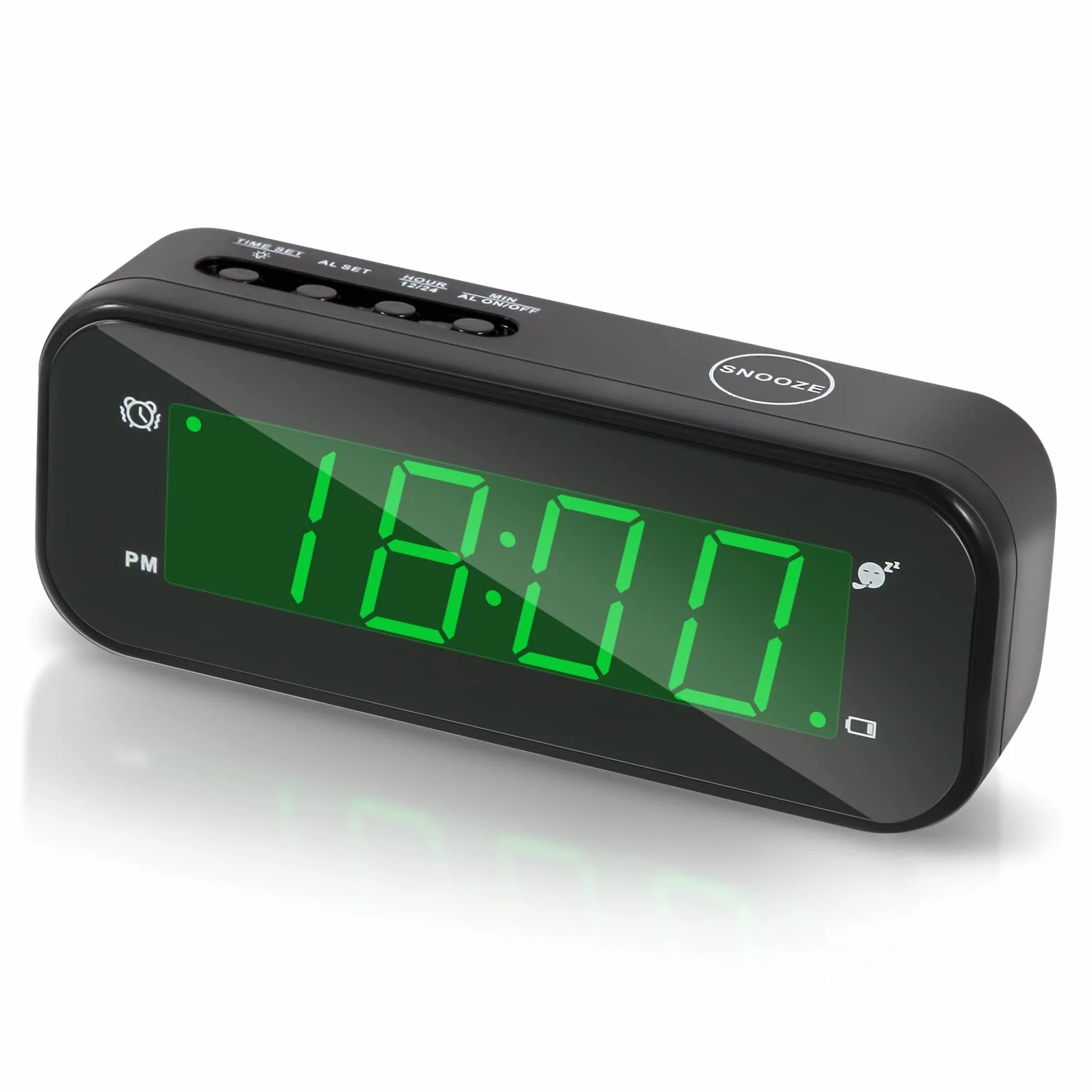 Horloge numérique LED à Piles avec Réveil Snooze - Petite Horloge de Bureau