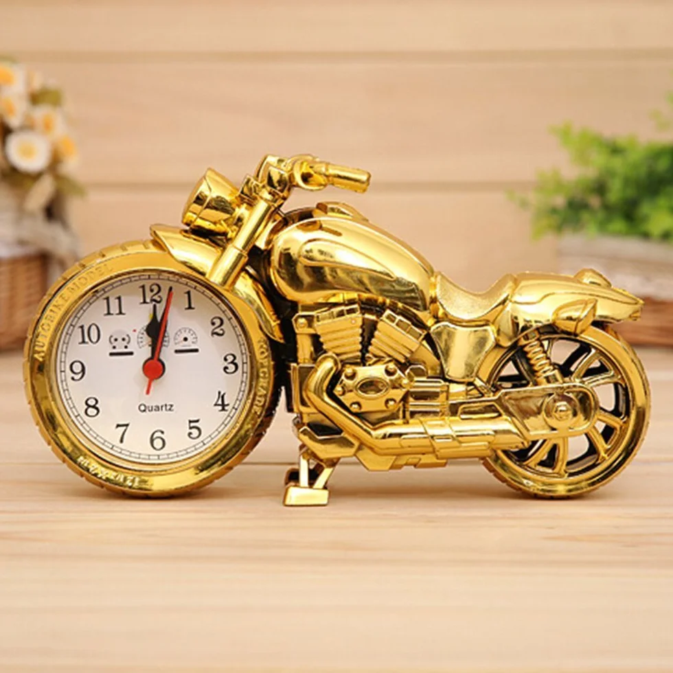 Rétro Moto Style Réveil Table Bureau Horloge Décoration Cadeau