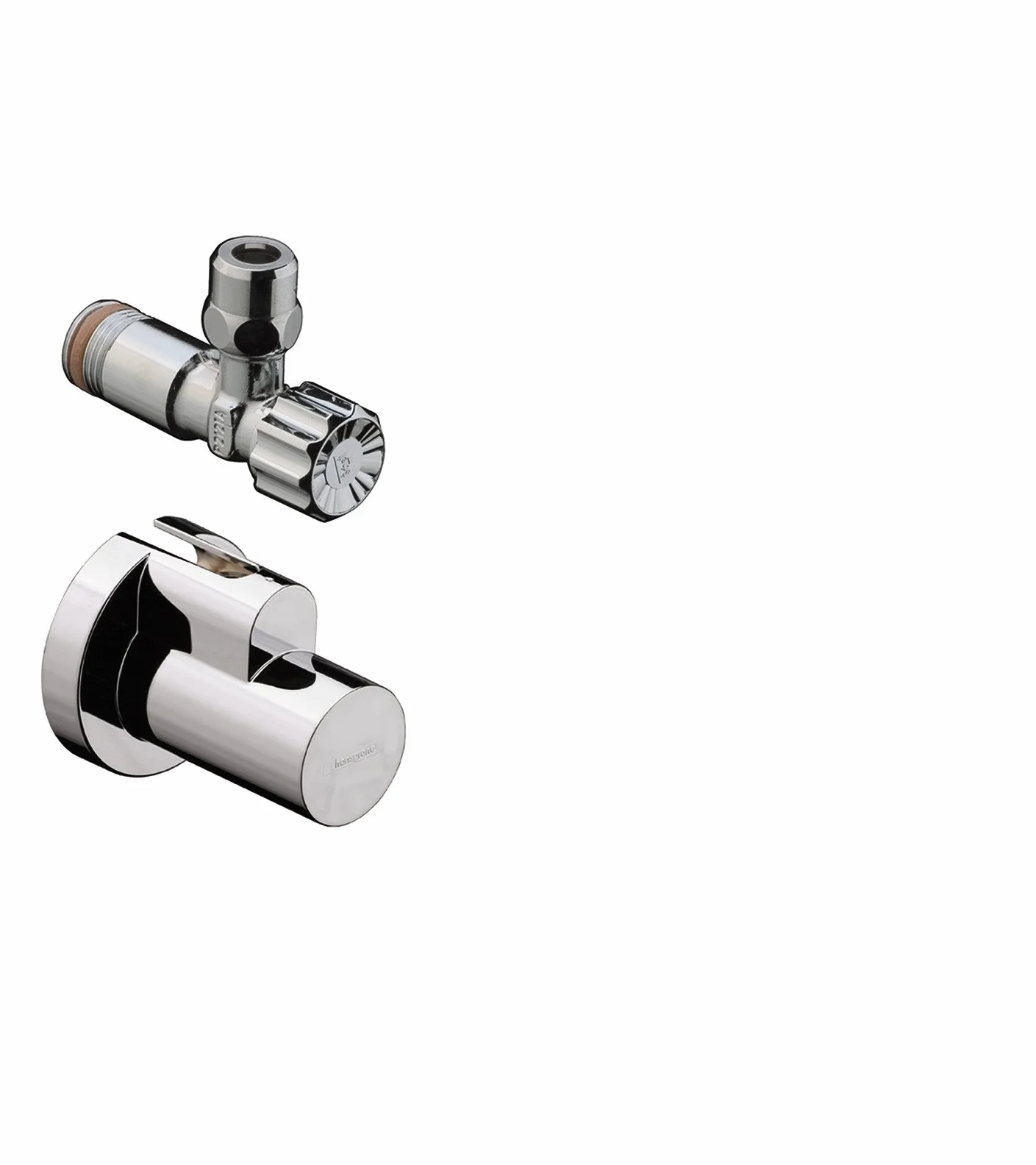Robinet d'angle avec étui chromé