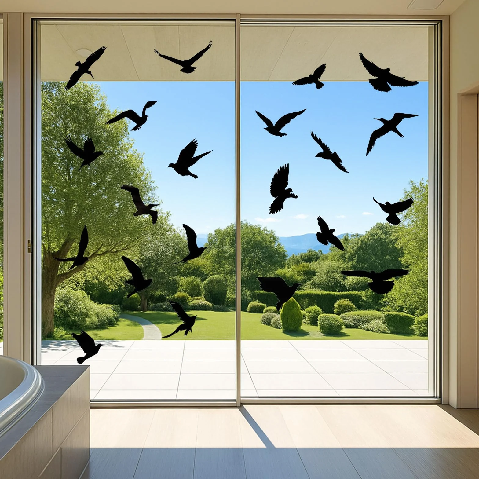 37 autocollants de protection contre les oiseaux en PVC réutilisables statiques anti-choc