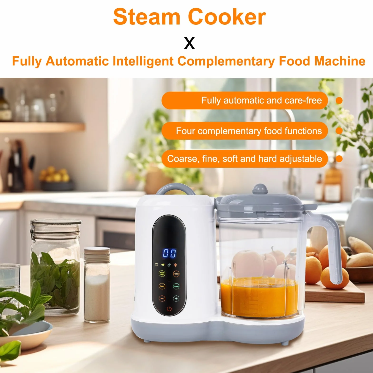 Robot Bébé 4 en 1 Mixeur-Cuiseur Vapeur, Diversification Alimentaire Multifonctions