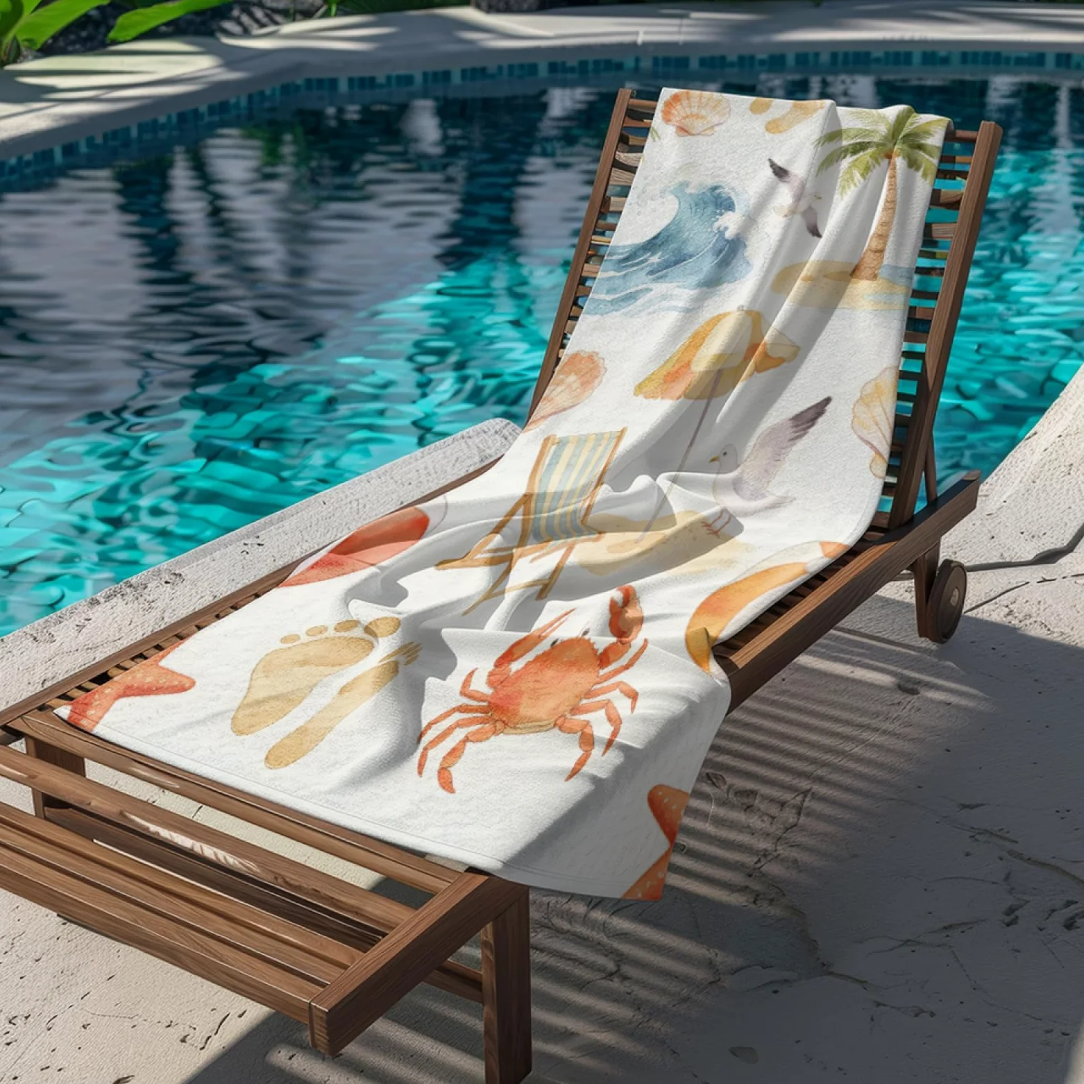 Tapis de Plage XXL Anti Sable Crabe Mouette Serviette Piscine Adulte,Natte De Plage Pliable, Voyage Accessoires De Plage Camping,Serviette de Bain Personnalisée