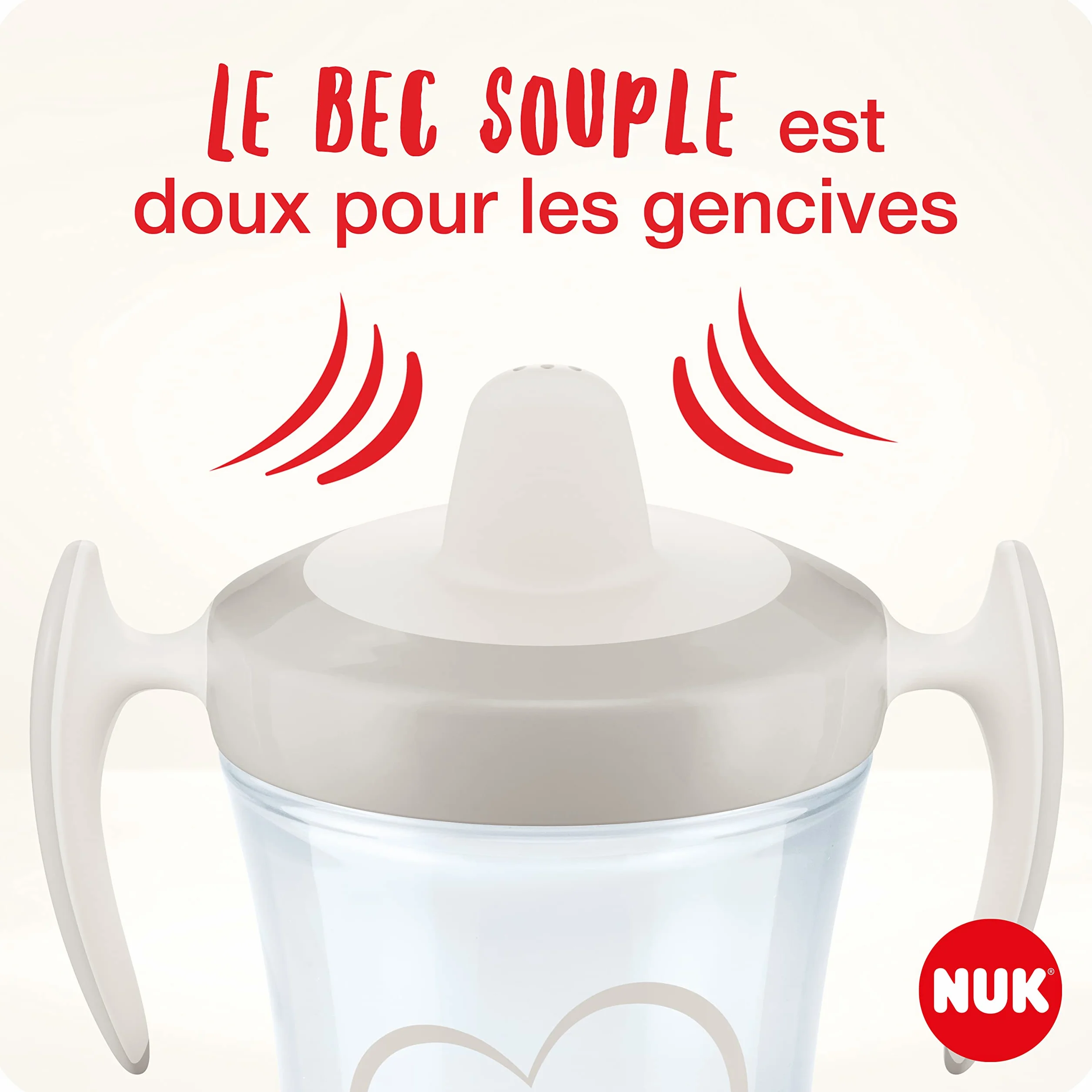 NUK Trainer Cup tasse d'apprentissage embout souple antifuite 230ml 6+ mois zèbre bleu