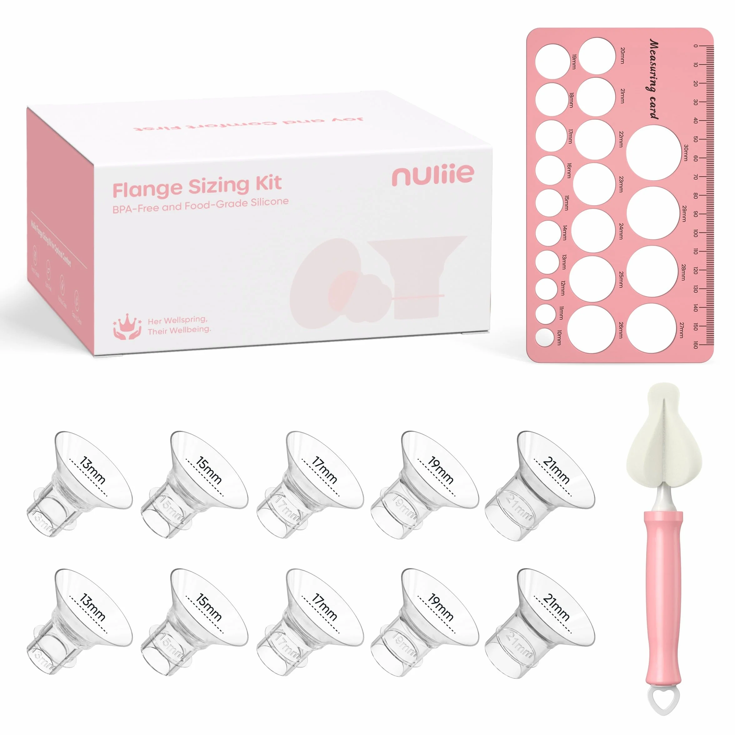 Inserts de bride 13/15/17/19/21mm pour tire-laits compatibles Momcozy Medela Philips sans BPA