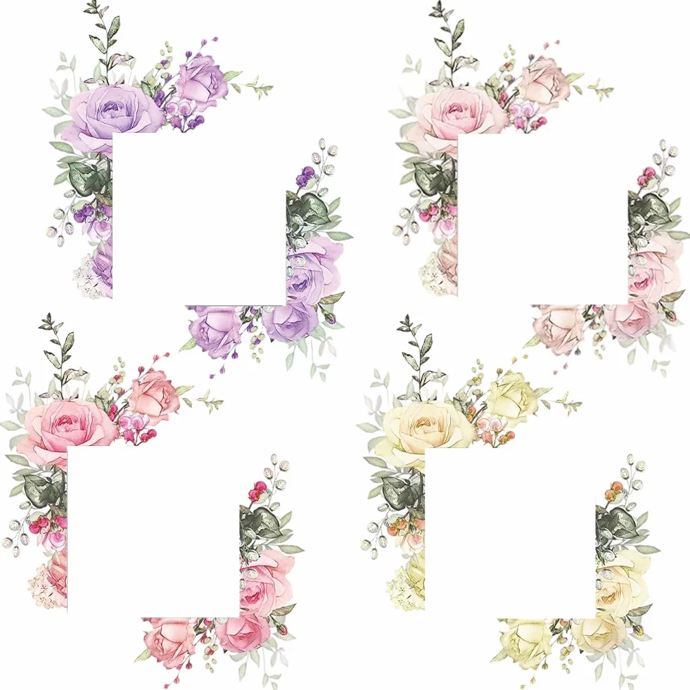 Autocollant pour Interrupteur Motif Plantes et Fleurs 9.5x5.7cm Imperméable Décoration Murale