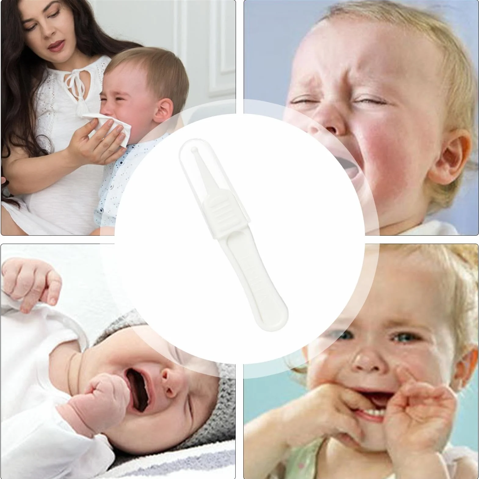 Pince à épiler bébé nez oreilles nettoyage tête ronde