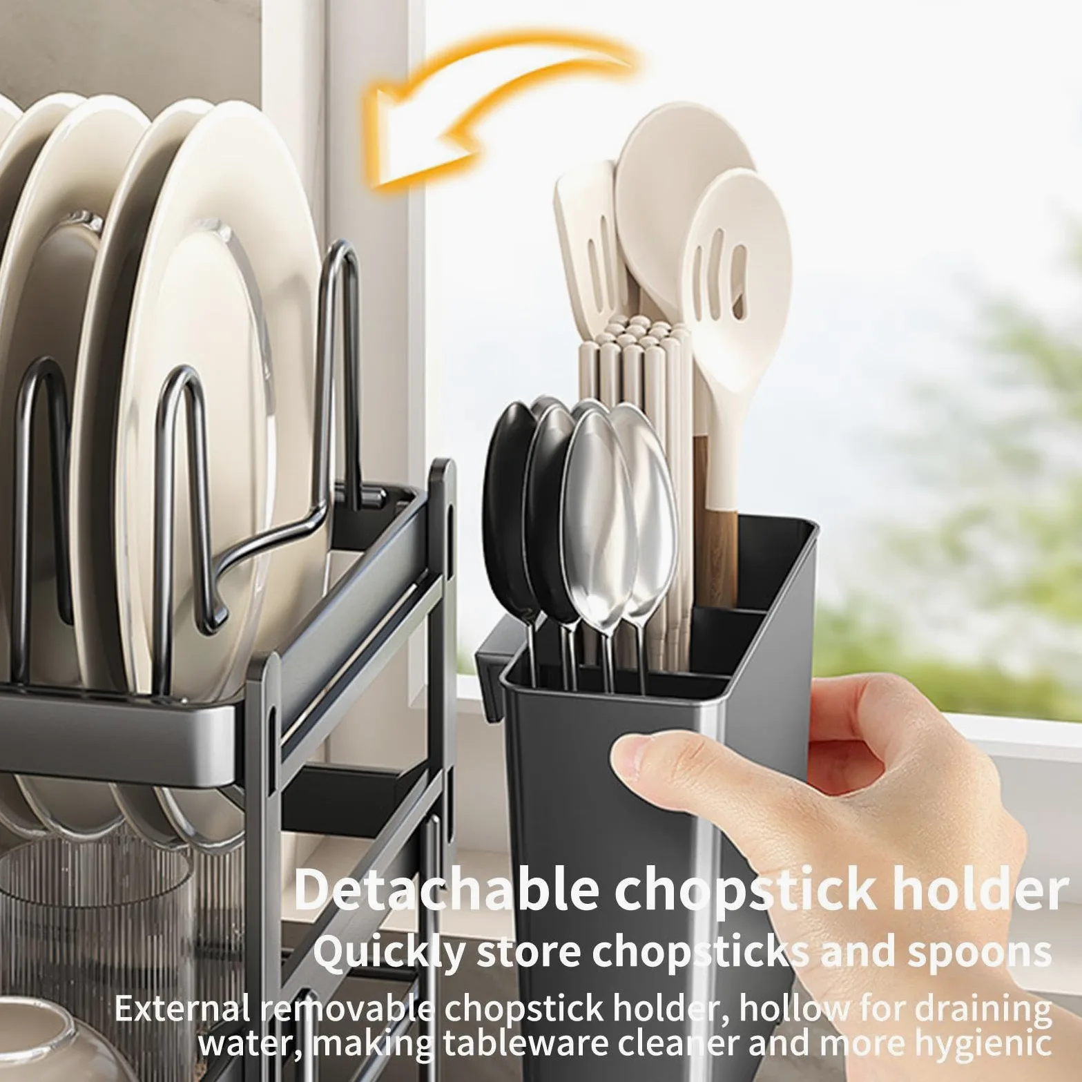 Égouttoir à Vaisselle de Cuisine Porte-Ustensiles 2 Niveaux Antirouille | Range-Assiettes Robuste Pour Cuisine, Maison, Restaurant, Camping-car, Appartement, Hôtel, Camping, Pique-nique