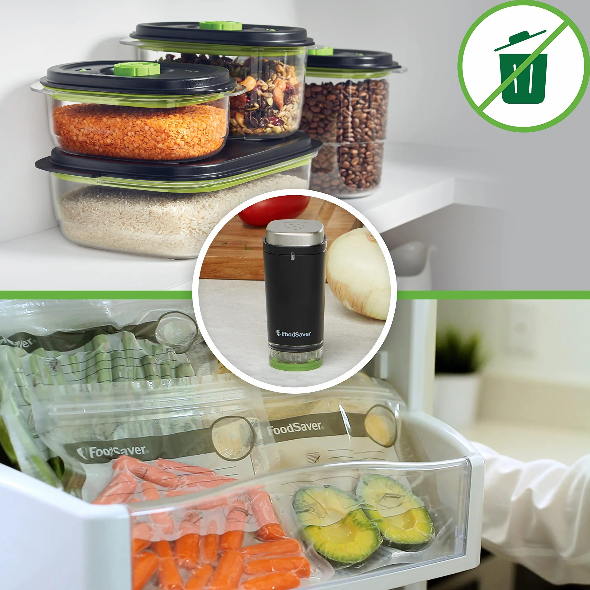 FoodSaver Appareil de mise sous vide portatif sans fil VS1199X avec station de chargement et récipient