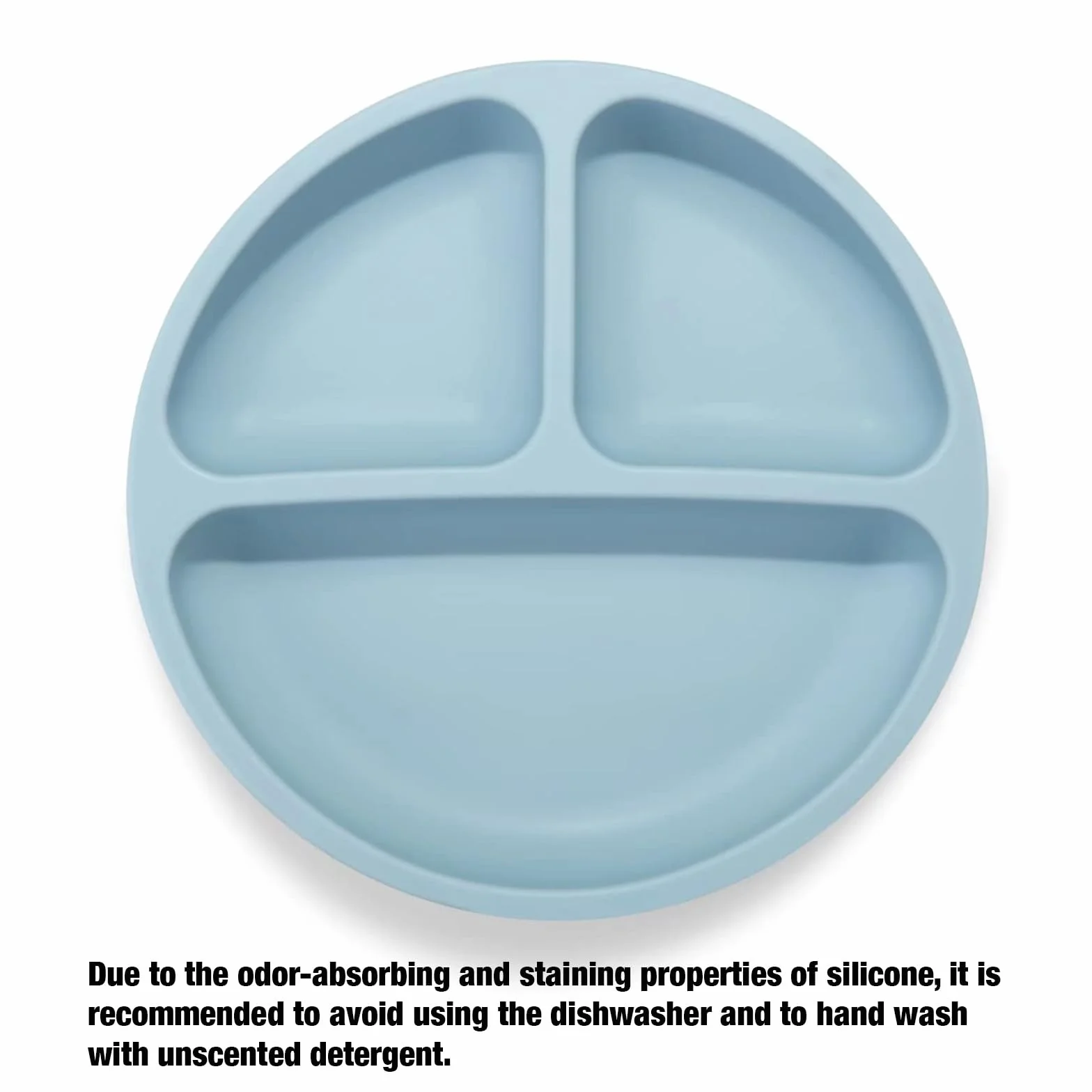 PandaEar Assiettes divisées en silicone incassable pour bébé - Lot de 3 - Antidérapantes - Passe au lave-vaisselle et micro-ondes