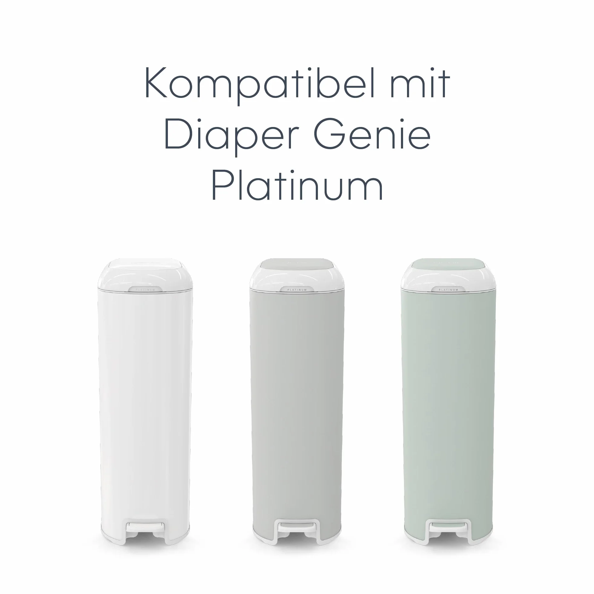 Diaper Genie Lot de 2 paquets de 18 sacs de recharge Easy Roll d'origine, compatibles poubelles à couches Platinum
