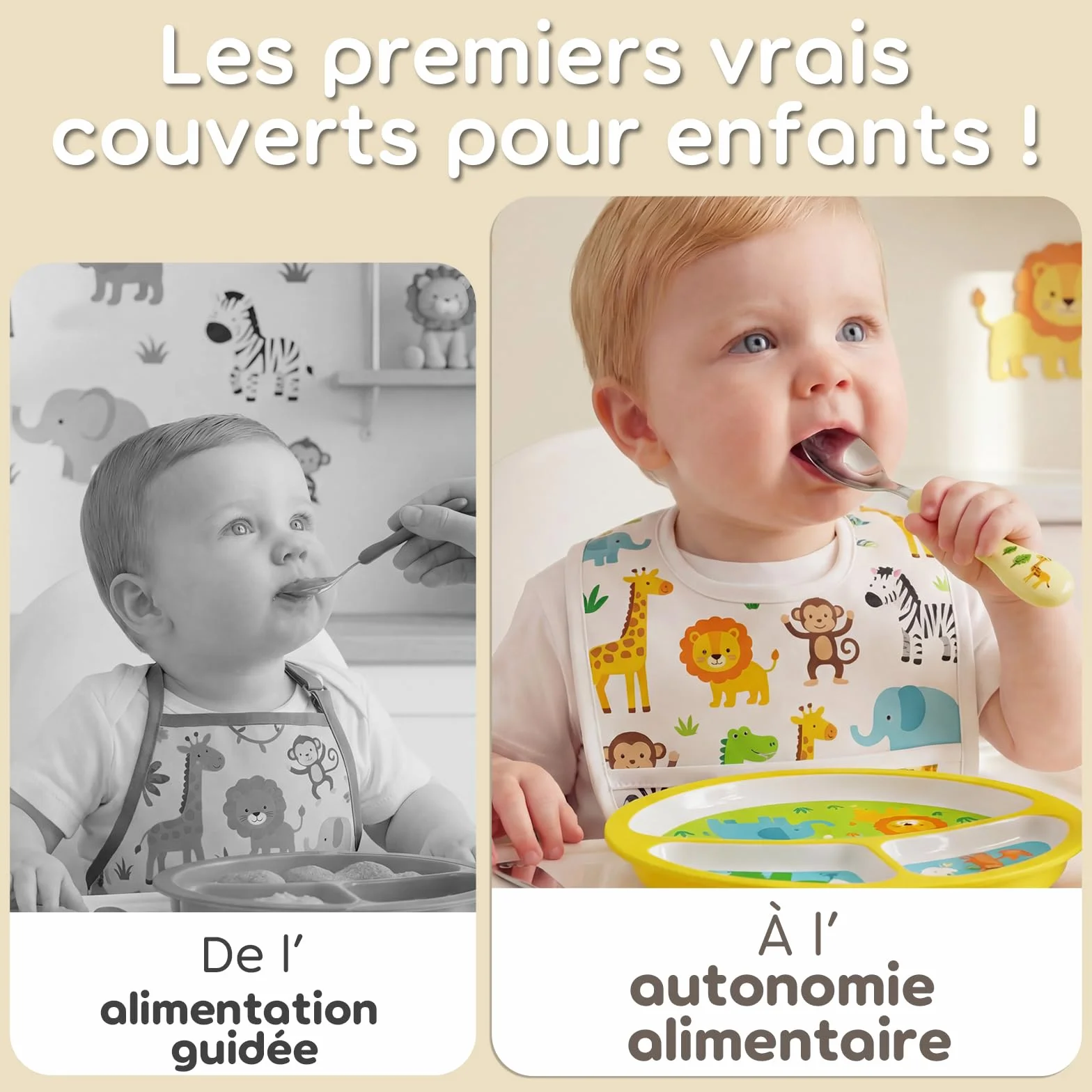 Lehoo Castle Couverts Enfant 6 Pièces Set Couvert Bébé Garçons Filles