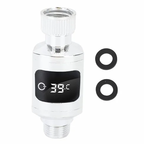 Thermomètre de Douche LED étanche en Acier Inoxydable 1/2 Pouce
